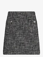 Bouclé Pencil Miniskirt - BLACK/MASCARPONE