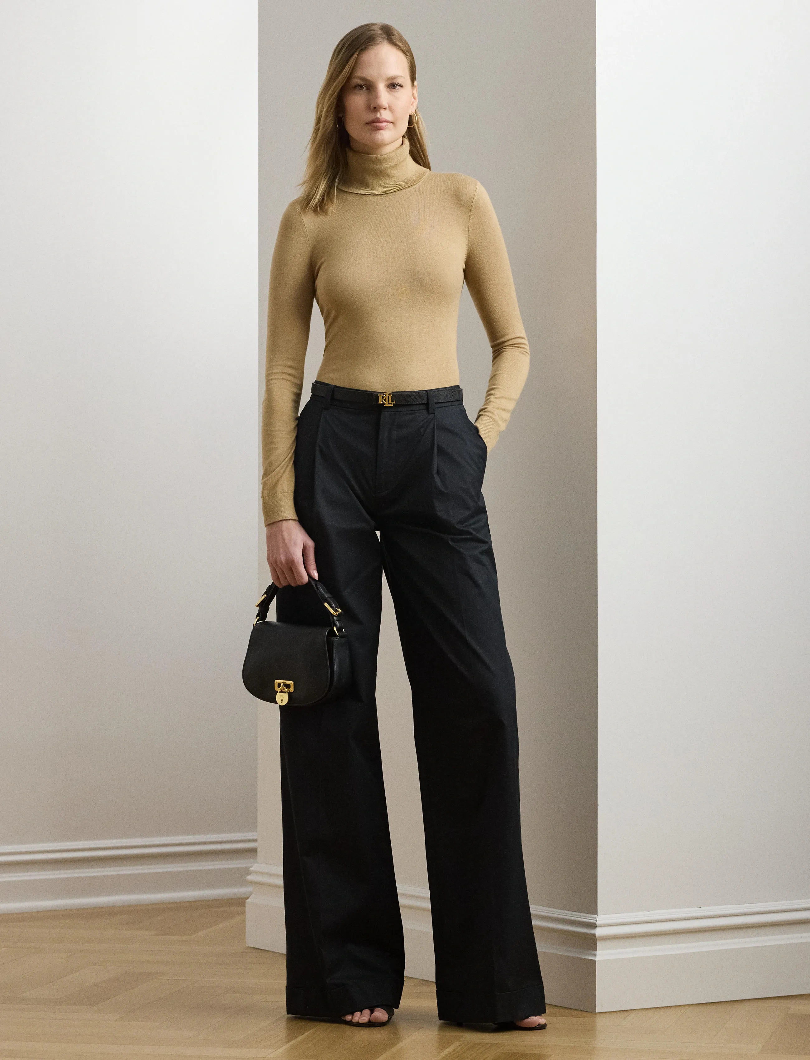 Lauren Ralph Lauren Silk-Blend Turtleneck Sweater - Tøj - BIRCH TAN / beige