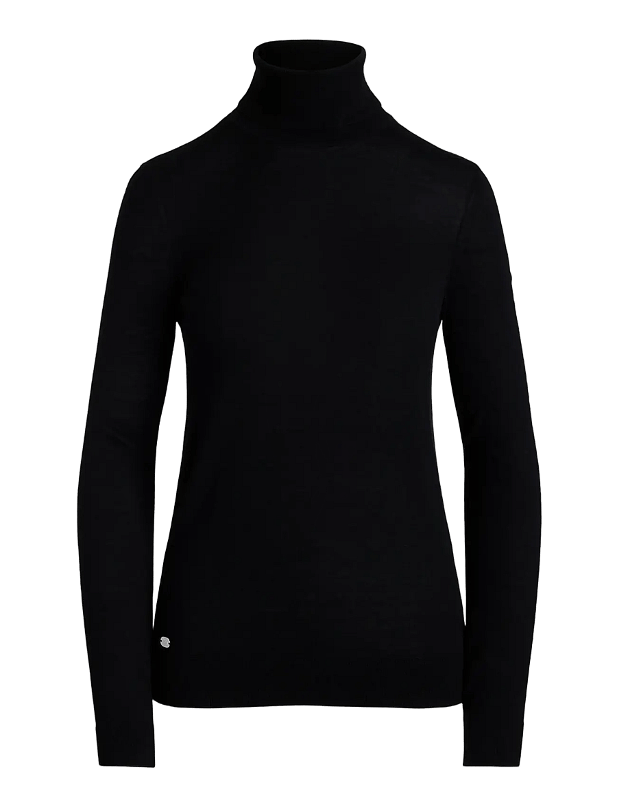 Lauren Ralph Lauren - Silk-Blend Turtleneck Sweater - rollkragenpullover - black - 1