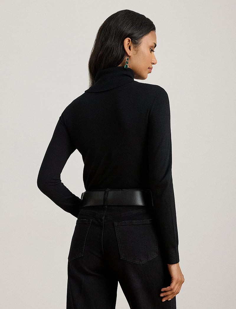 Lauren Ralph Lauren - Silk-Blend Turtleneck Sweater - rollkragenpullover - black - 3