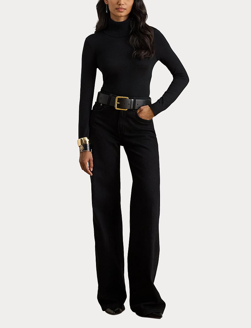 Lauren Ralph Lauren - Silk-Blend Turtleneck Sweater - rollkragenpullover - black - 5