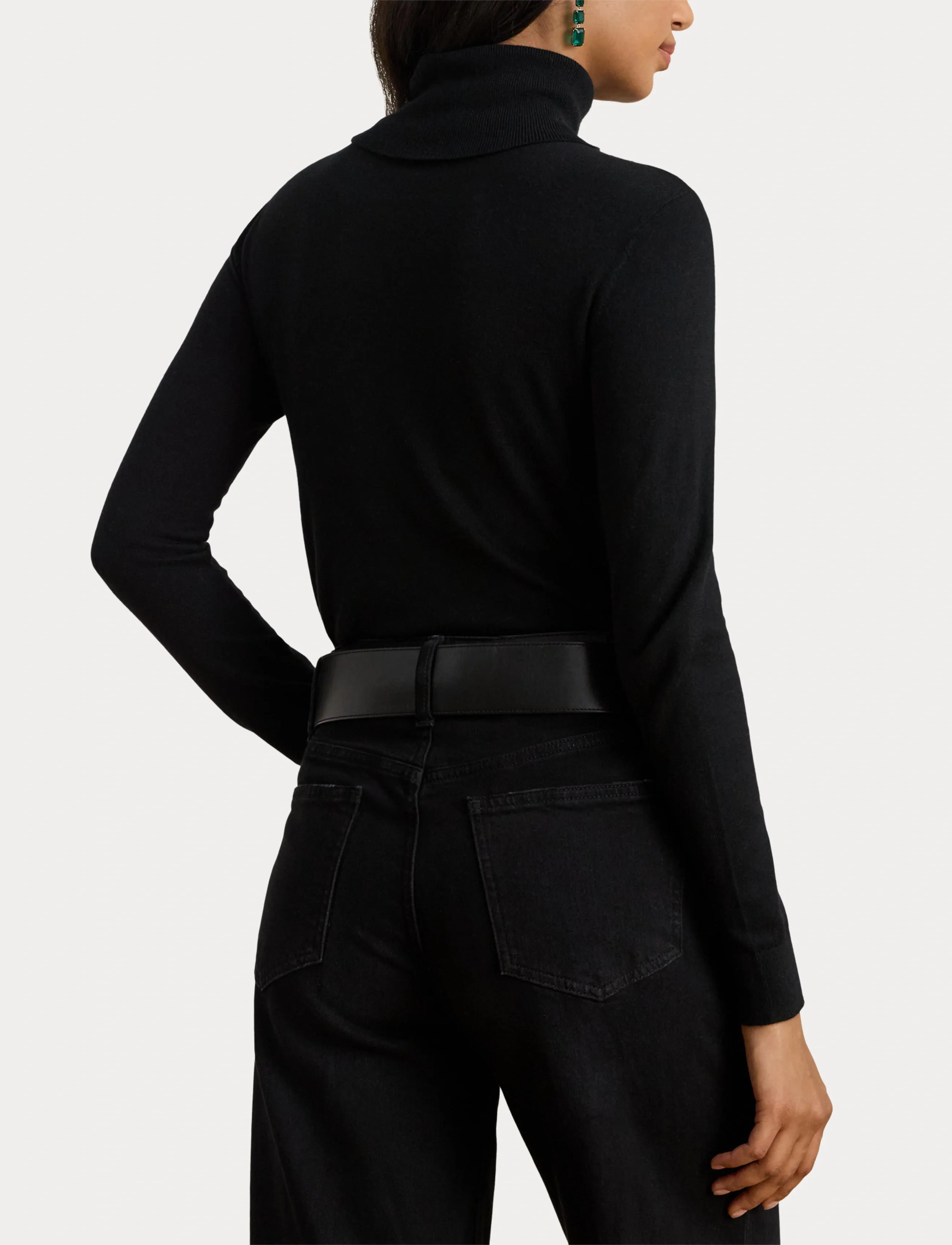 Lauren Ralph Lauren Silk-Blend Turtleneck Sweater - Clothing - BLACK / black