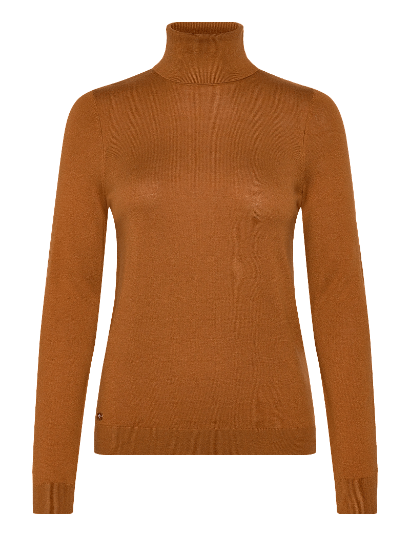 Lauren Ralph Lauren - Silk-Blend Turtleneck Sweater - polotröjor - cinnamon bark - 1