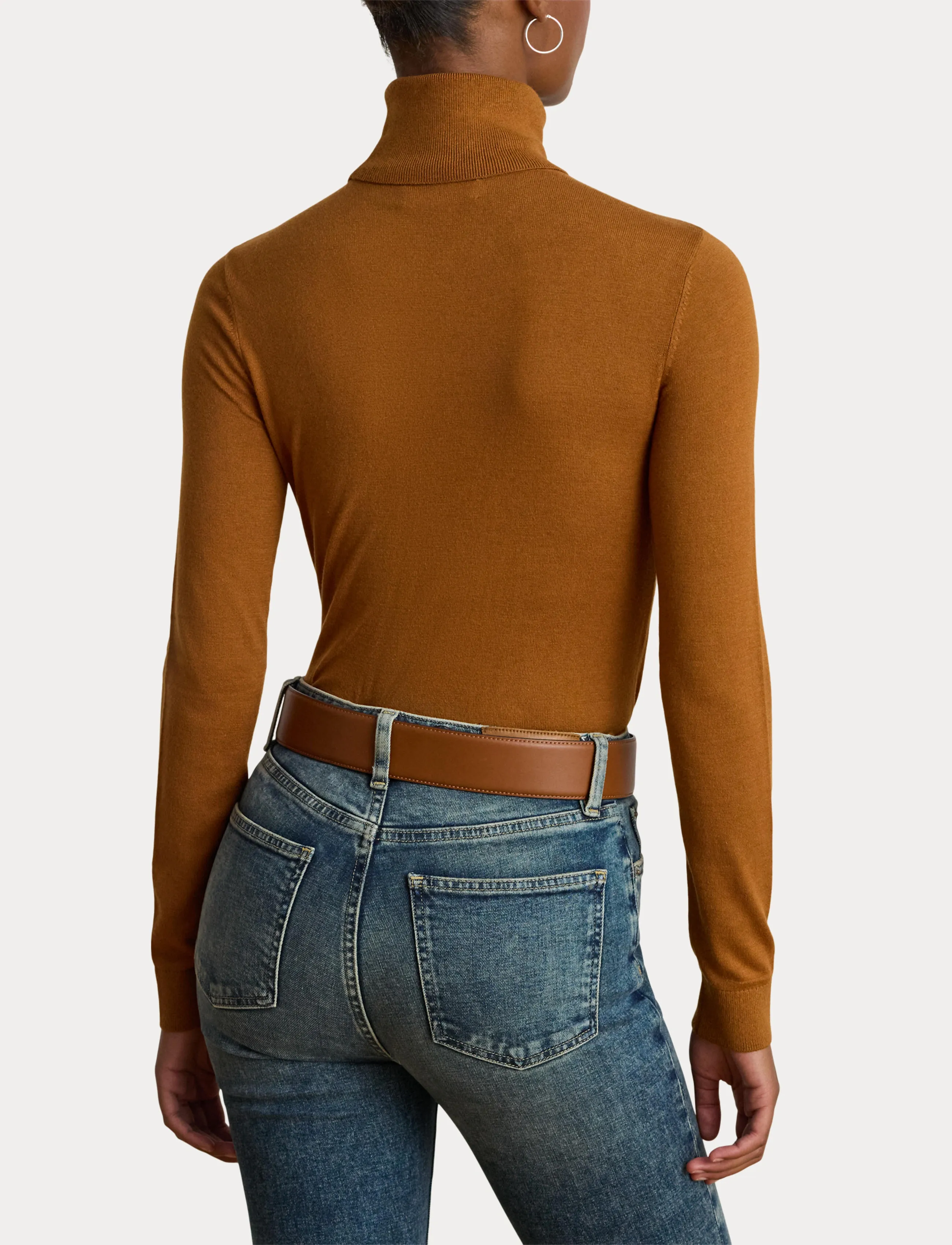 Lauren Ralph Lauren Silk-Blend Turtleneck Sweater - Lauren Ralph Lauren - CINNAMON BARK / brown
