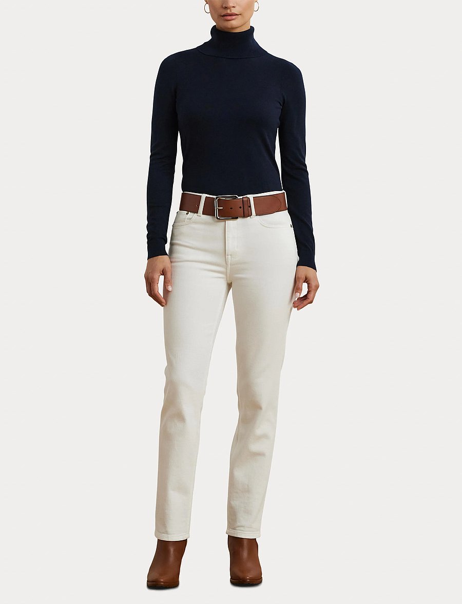 Lauren Ralph Lauren - Silk-Blend Turtleneck Sweater - rollkragenpullover - lauren navy - 5