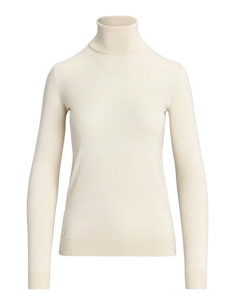 Lauren Ralph Lauren - Silk-Blend Turtleneck Sweater - rollkragenpullover - mascarpone cream - 1