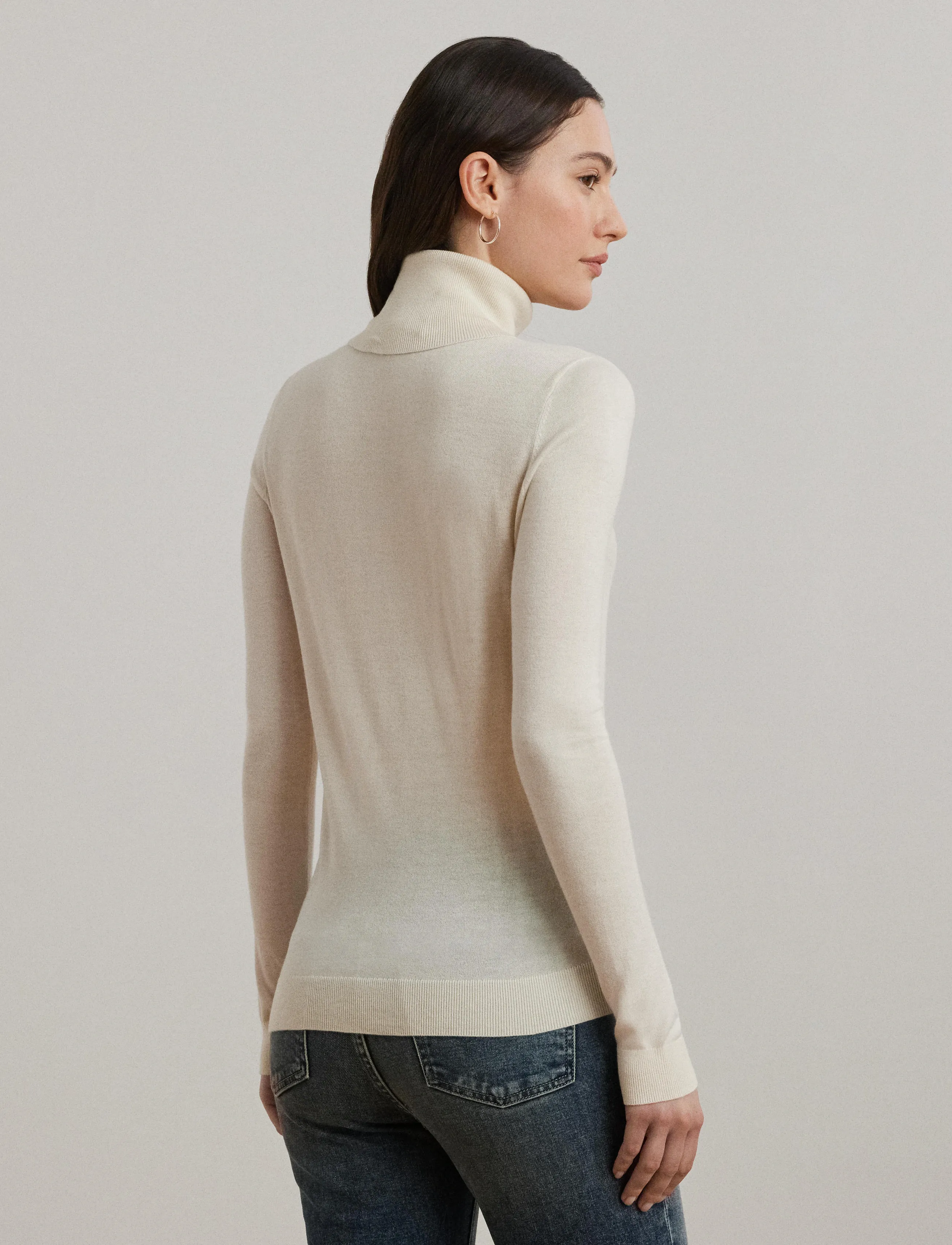 Lauren Ralph Lauren - Silk-Blend Turtleneck Sweater - golfy - mascarpone cream - 2
