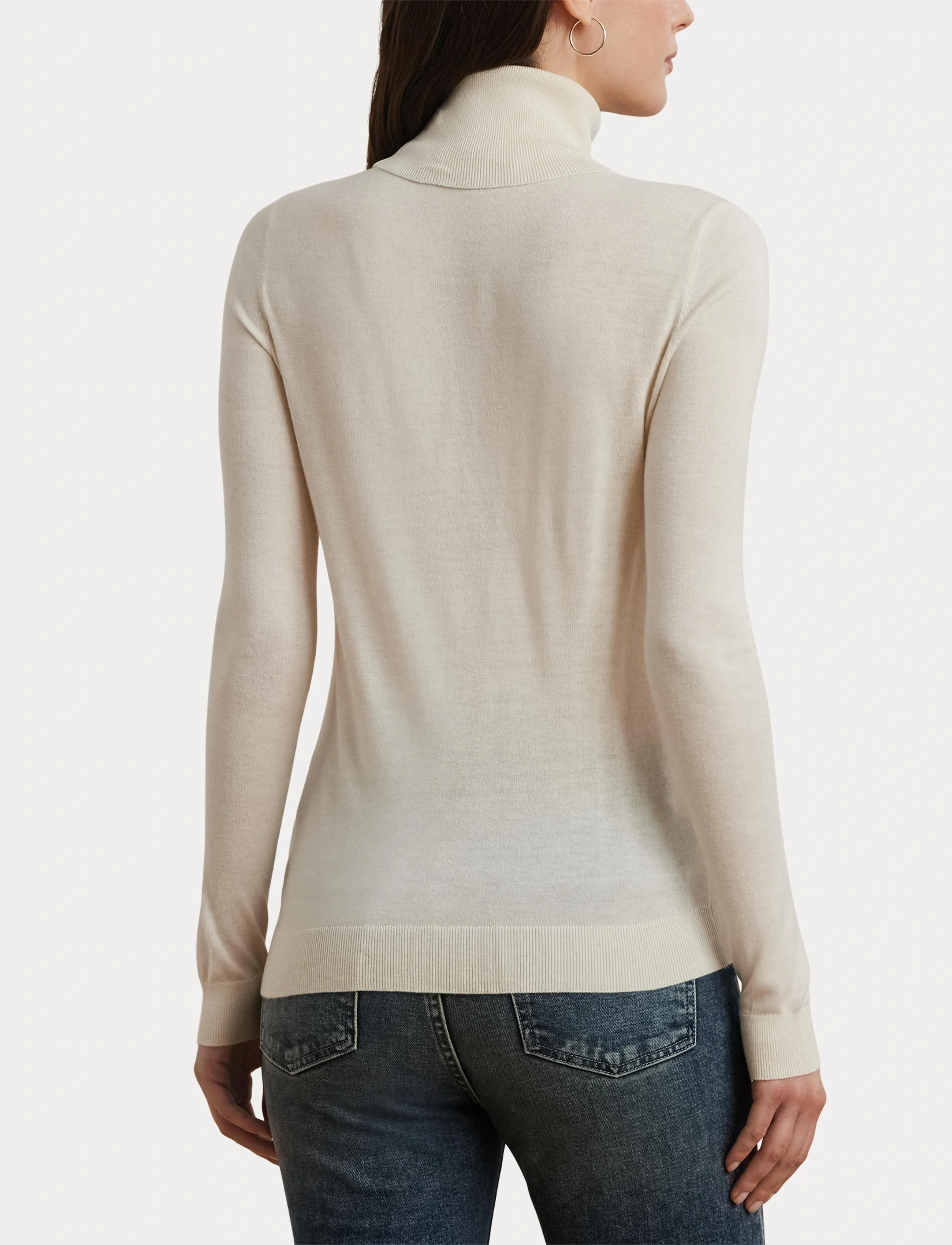 Lauren Ralph Lauren Silk-Blend Turtleneck Sweater - Lauren Ralph Lauren - MASCARPONE CREAM / cream
