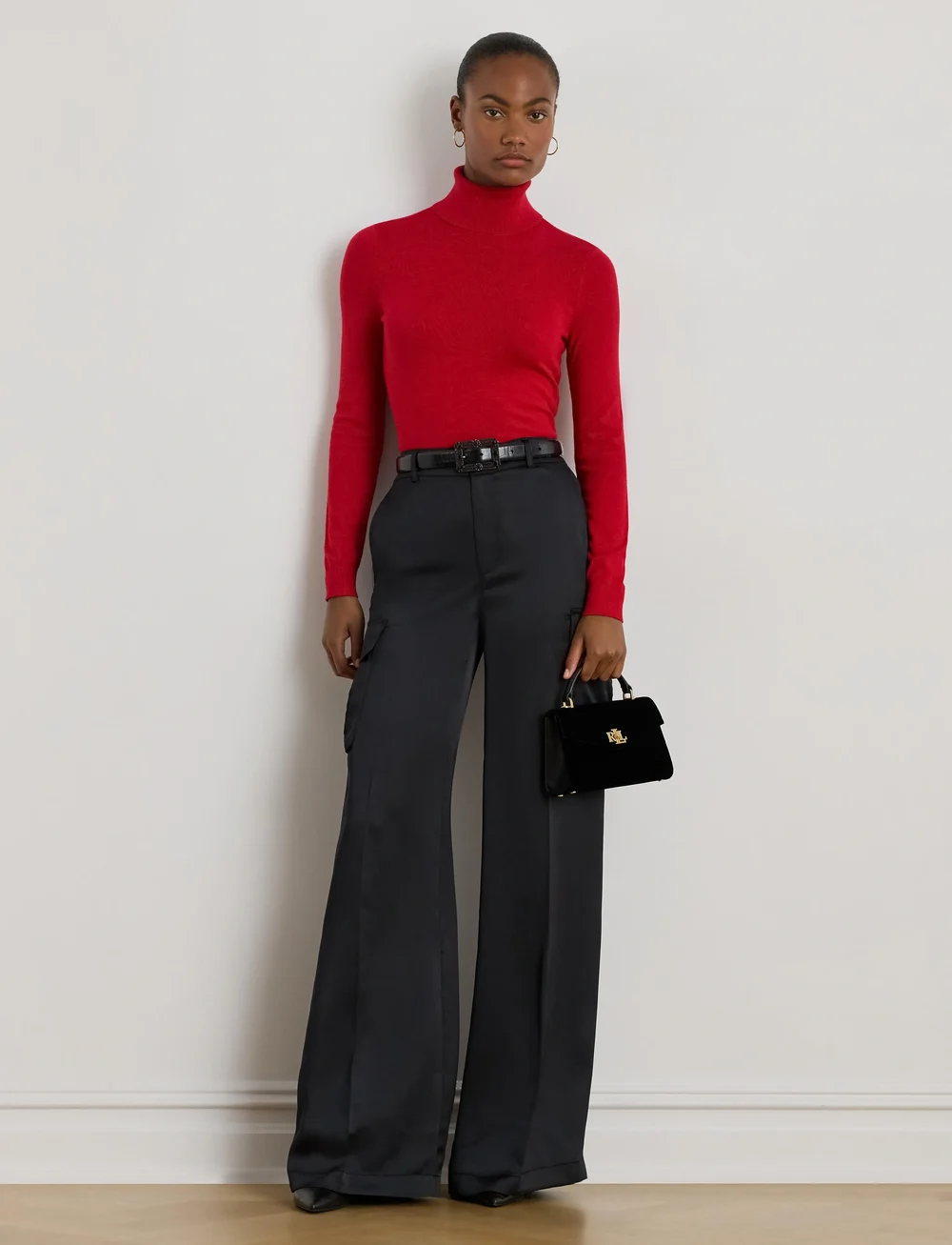 Lauren Ralph Lauren - Silk-Blend Turtleneck Sweater - rullekraver - ralph red - 0