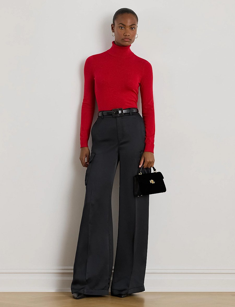 Lauren Ralph Lauren - Silk-Blend Turtleneck Sweater - rollkragenpullover - ralph red - 0