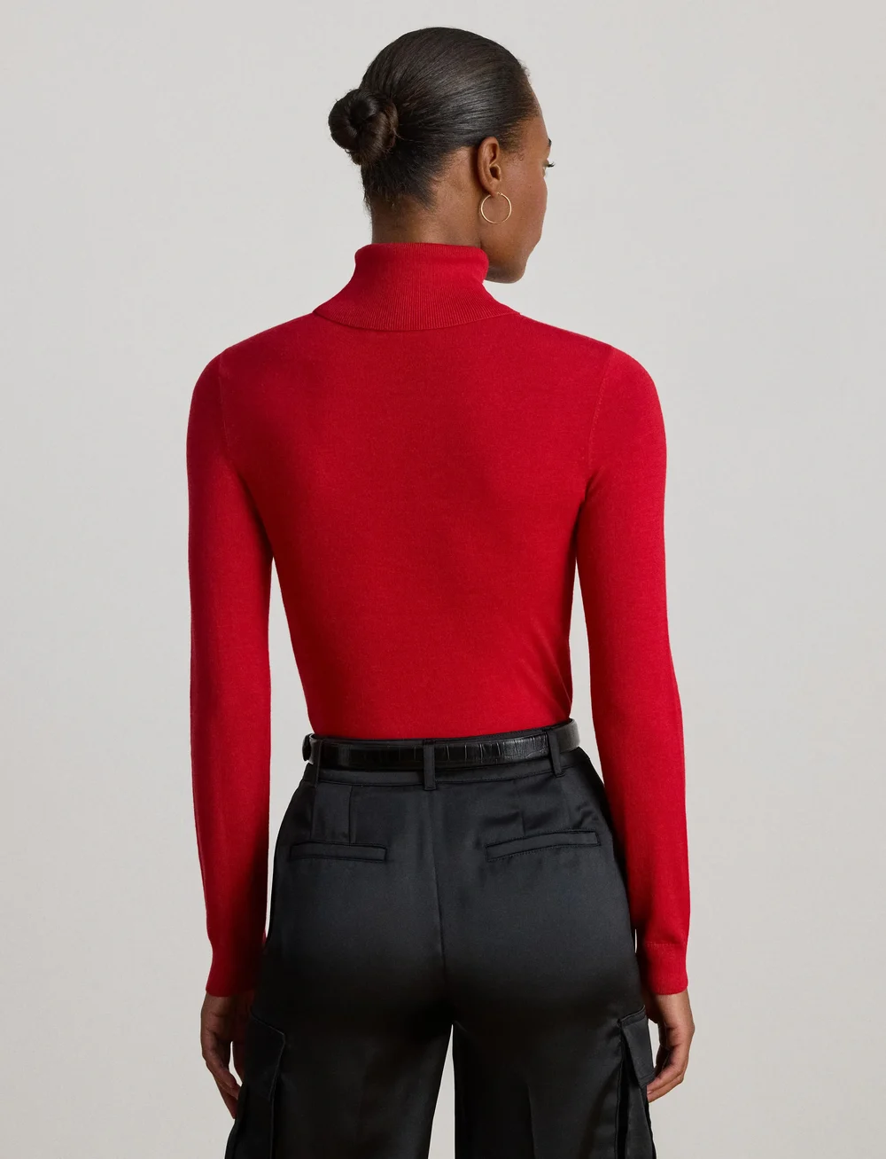 Lauren Ralph Lauren - Silk-Blend Turtleneck Sweater - rullekraver - ralph red - 3