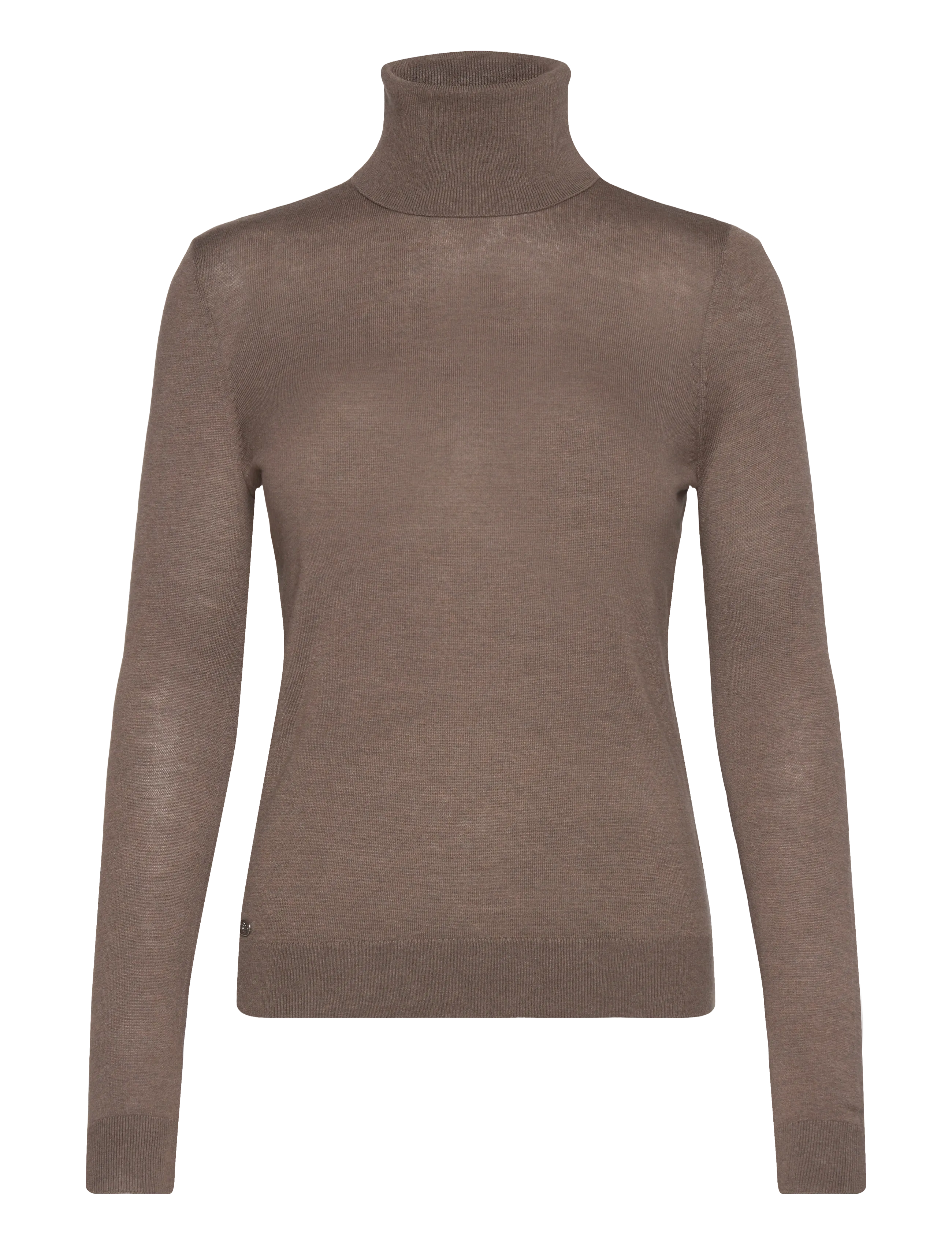 Lauren Ralph Lauren Silk-Blend Turtleneck Sweater - Clothing - TAUPE BROWN HEATH / brown