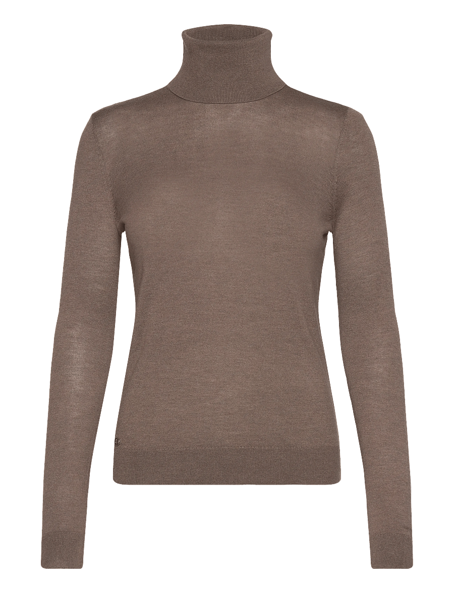 Lauren Ralph Lauren - Silk-Blend Turtleneck Sweater - rollkragenpullover - taupe brown heath - 1