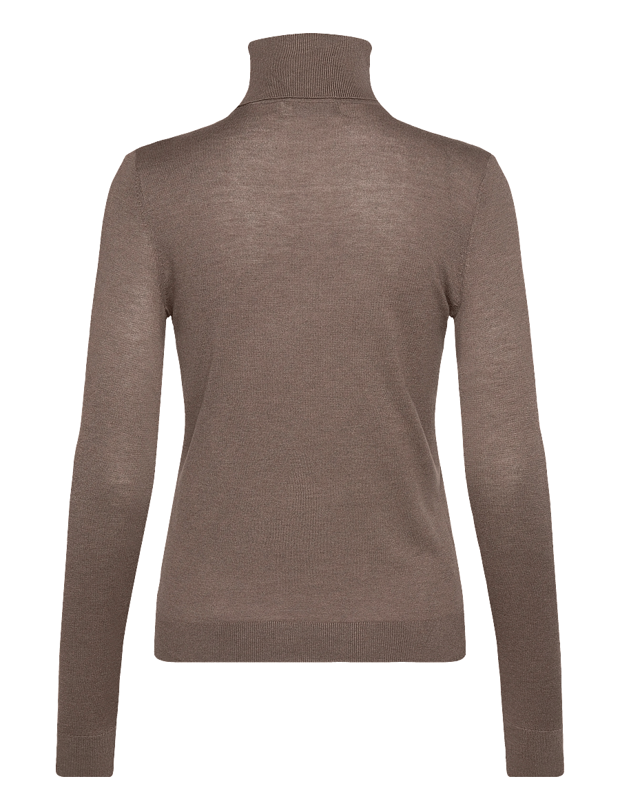 Lauren Ralph Lauren - Silk-Blend Turtleneck Sweater - rollkragenpullover - taupe brown heath - 2