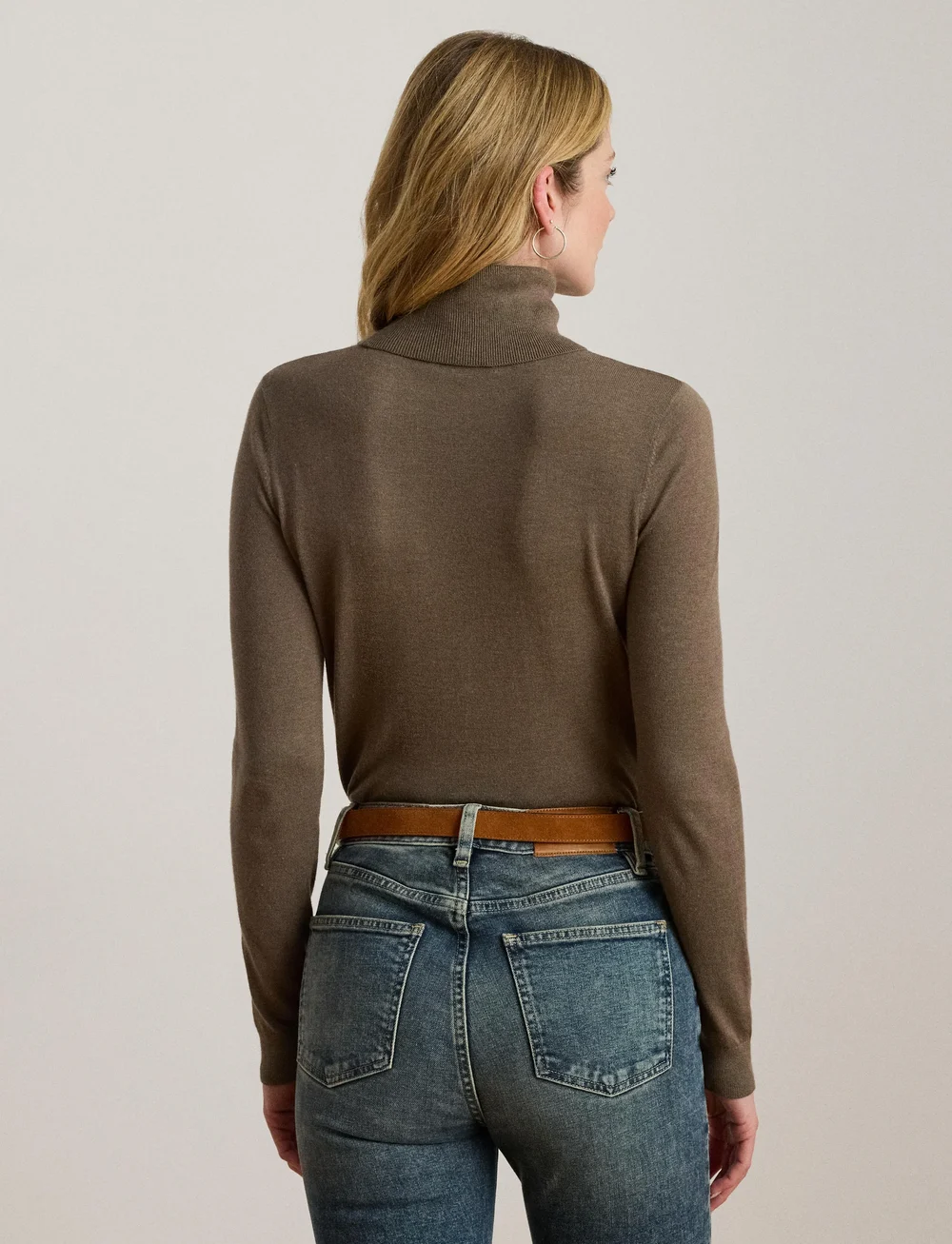 Lauren Ralph Lauren - Silk-Blend Turtleneck Sweater - rollkragenpullover - taupe brown heath - 3