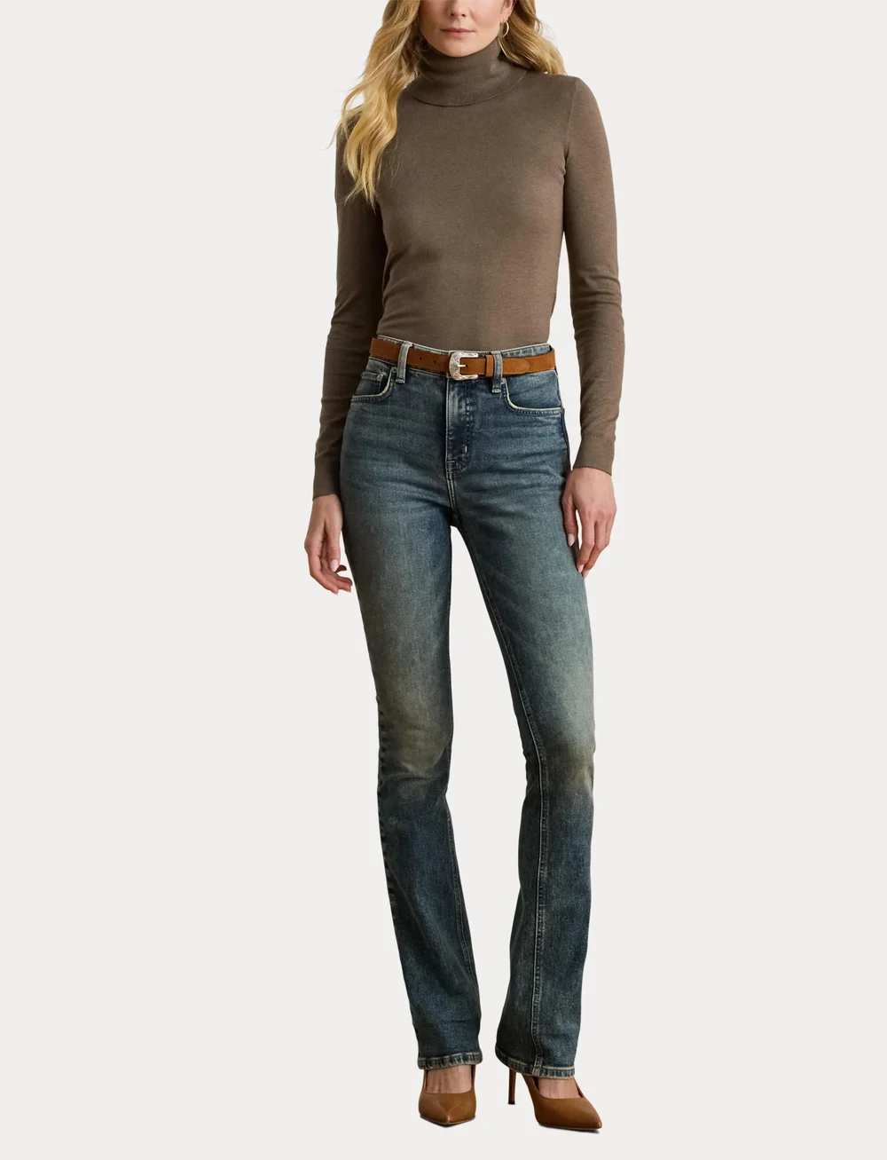 Lauren Ralph Lauren - Silk-Blend Turtleneck Sweater - rollkragenpullover - taupe brown heath - 5