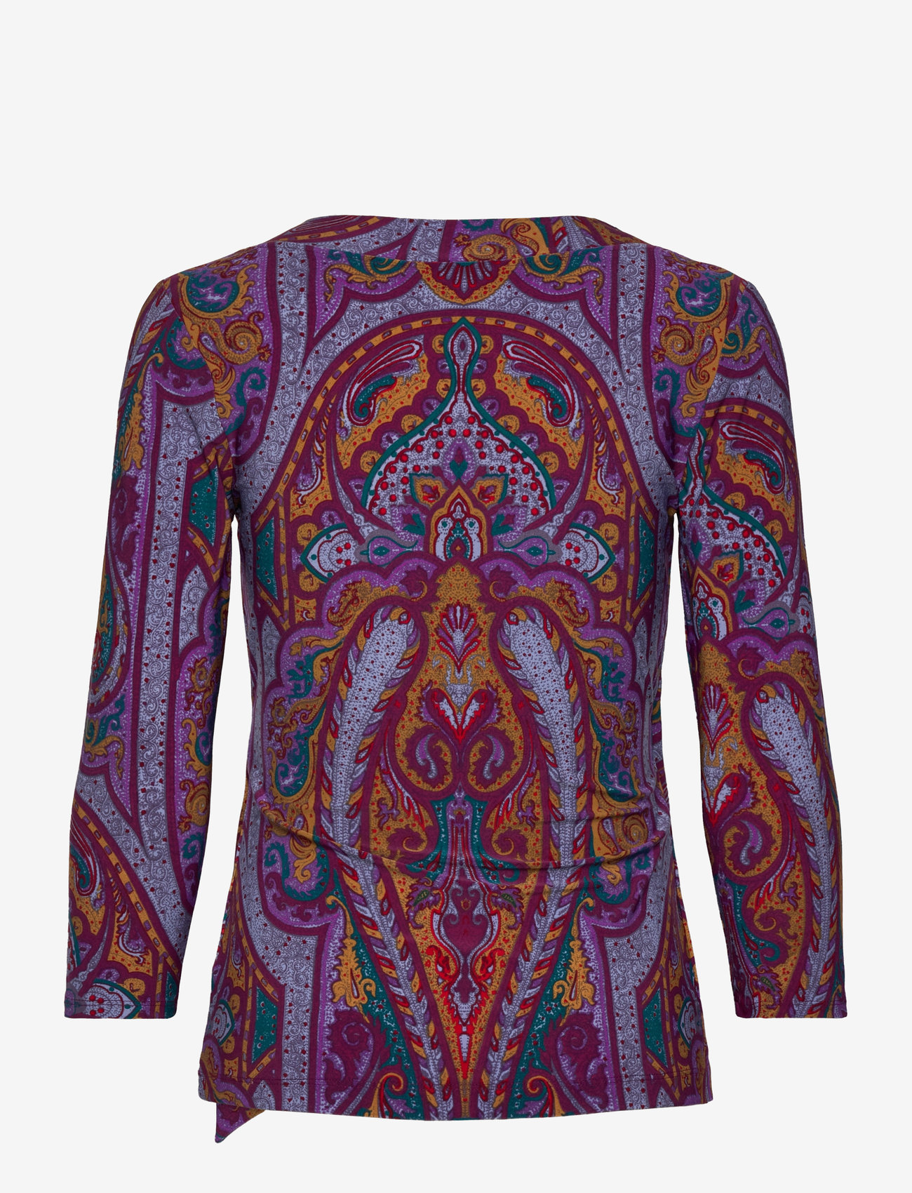 Lauren Ralph Lauren - Paisley Stretch Jersey Top - långärmade blusar - fuchsia multi - 2