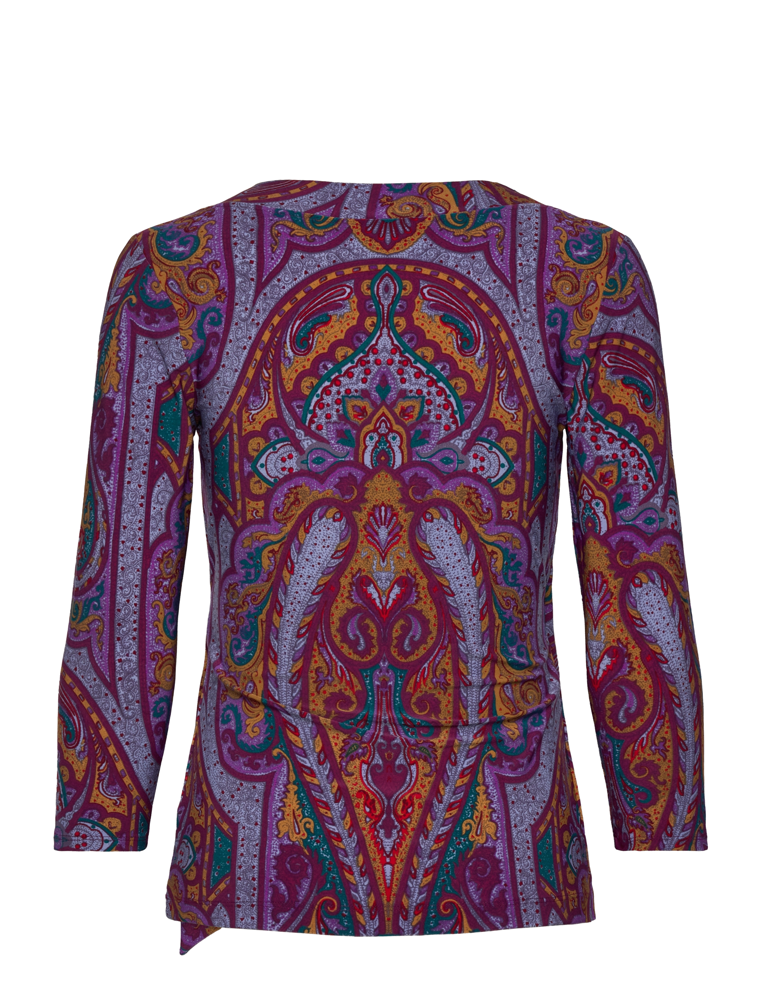 Lauren Ralph Lauren - Paisley Stretch Jersey Top - langærmede bluser - fuchsia multi - 2