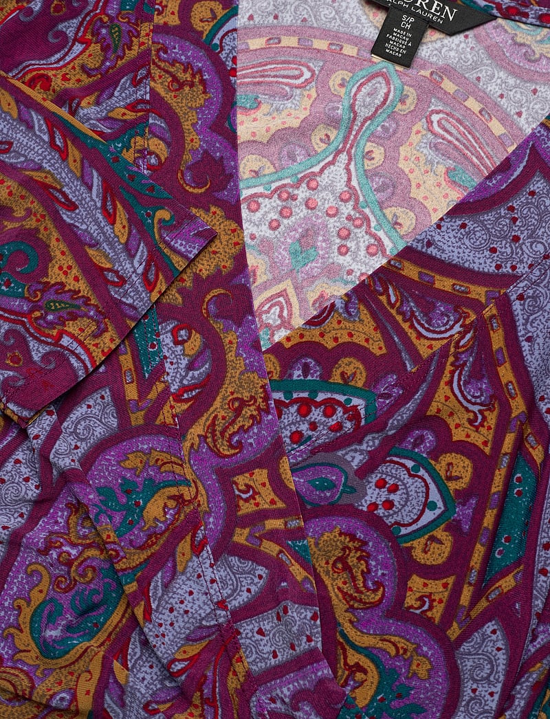 Lauren Ralph Lauren - Paisley Stretch Jersey Top - långärmade blusar - fuchsia multi - 3