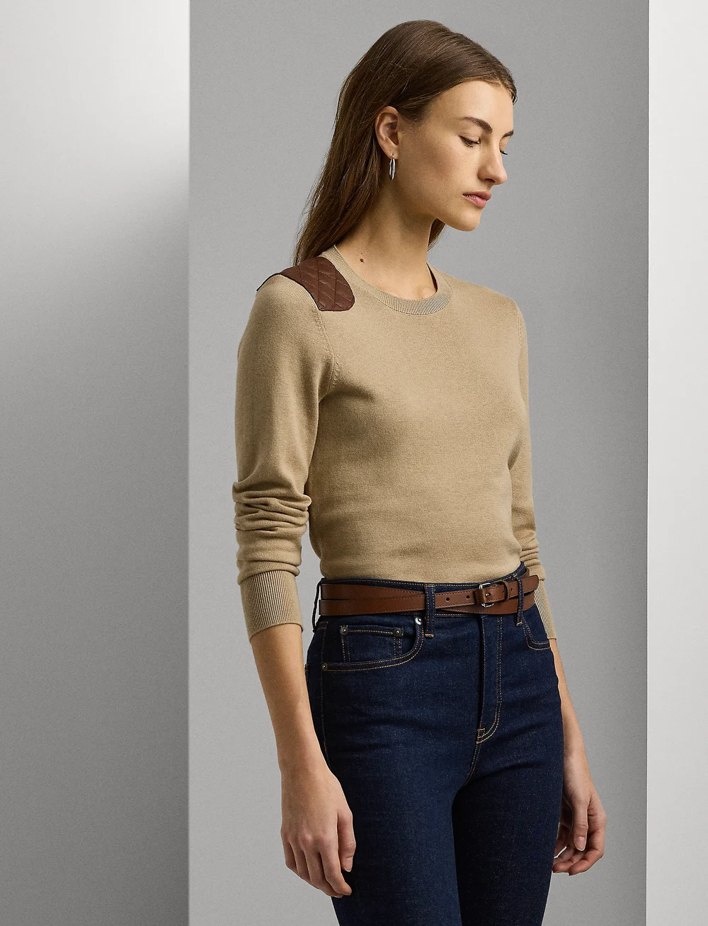 Lauren Ralph Lauren Faux leather trim Cotton blend Sweater Jumpers Boozt