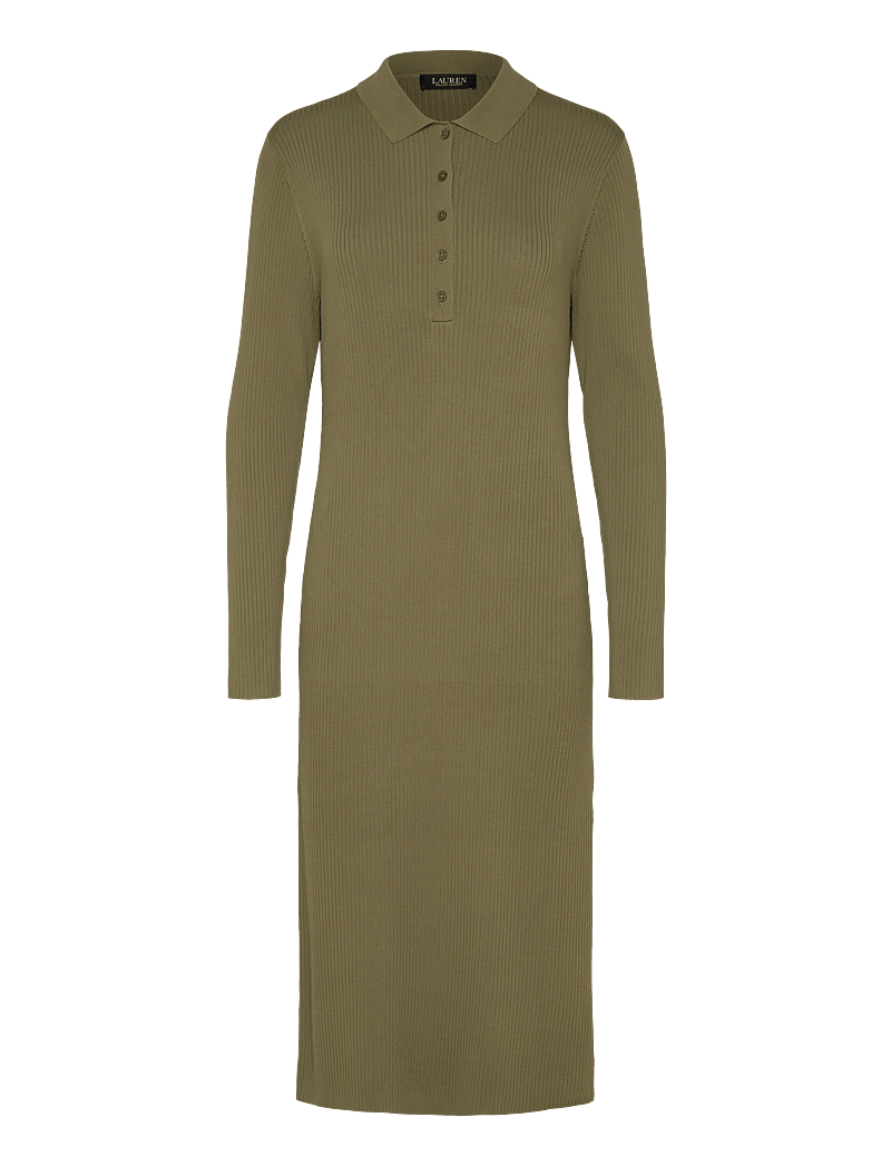 Lauren Ralph Lauren - Rib-Knit Polo Dress - knitted dresses - olive grove - 0