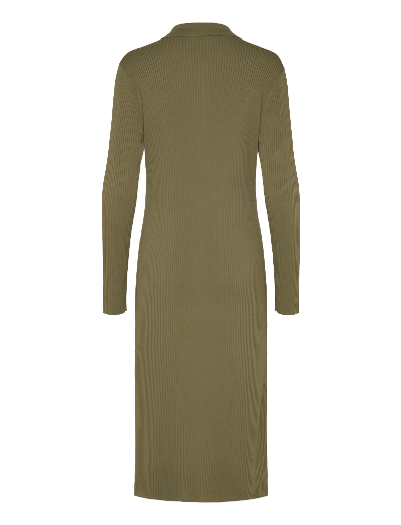 Lauren Ralph Lauren - Rib-Knit Polo Dress - knitted dresses - olive grove - 1