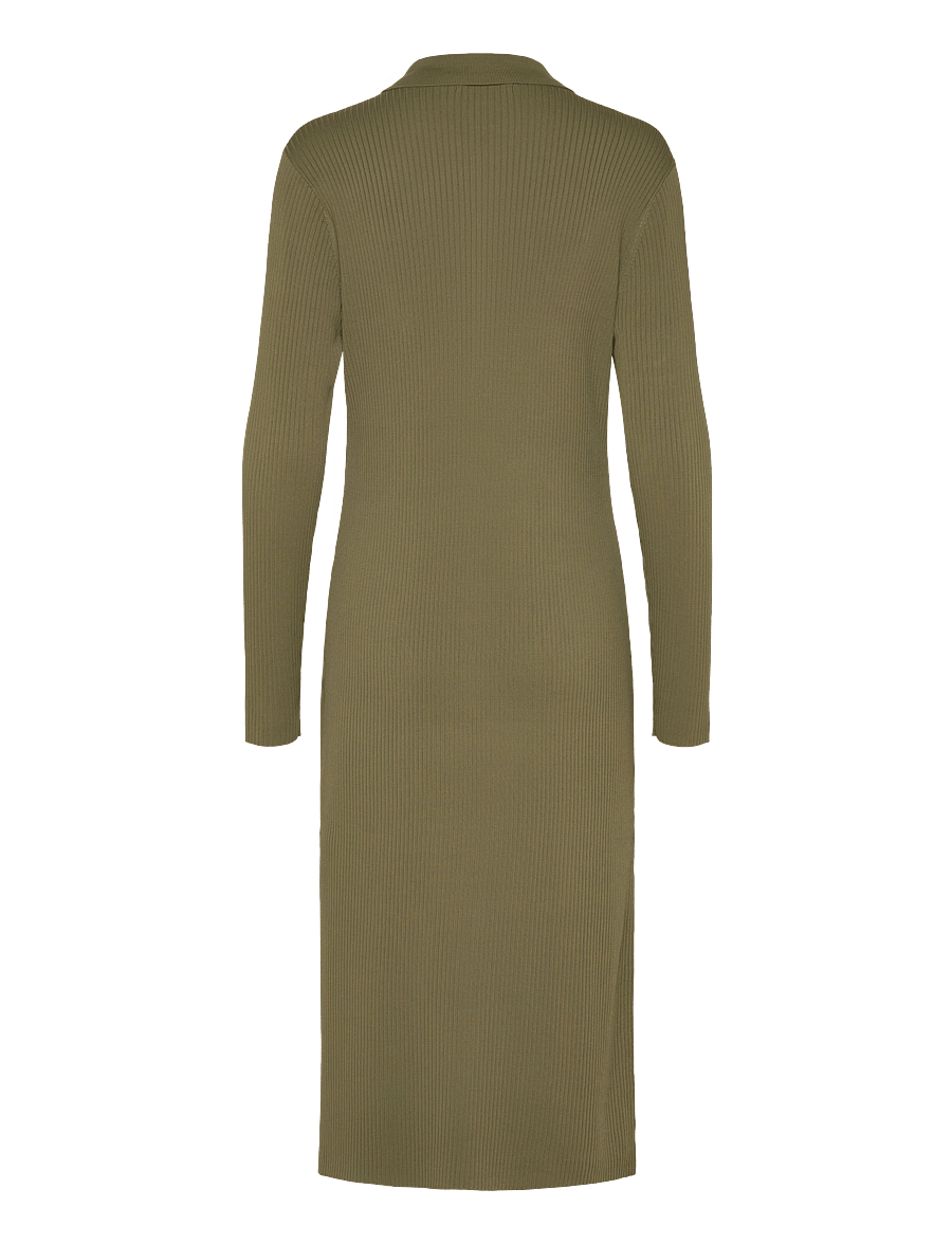 Lauren Ralph Lauren - Rib-Knit Polo Dress - knitted dresses - olive grove - 1