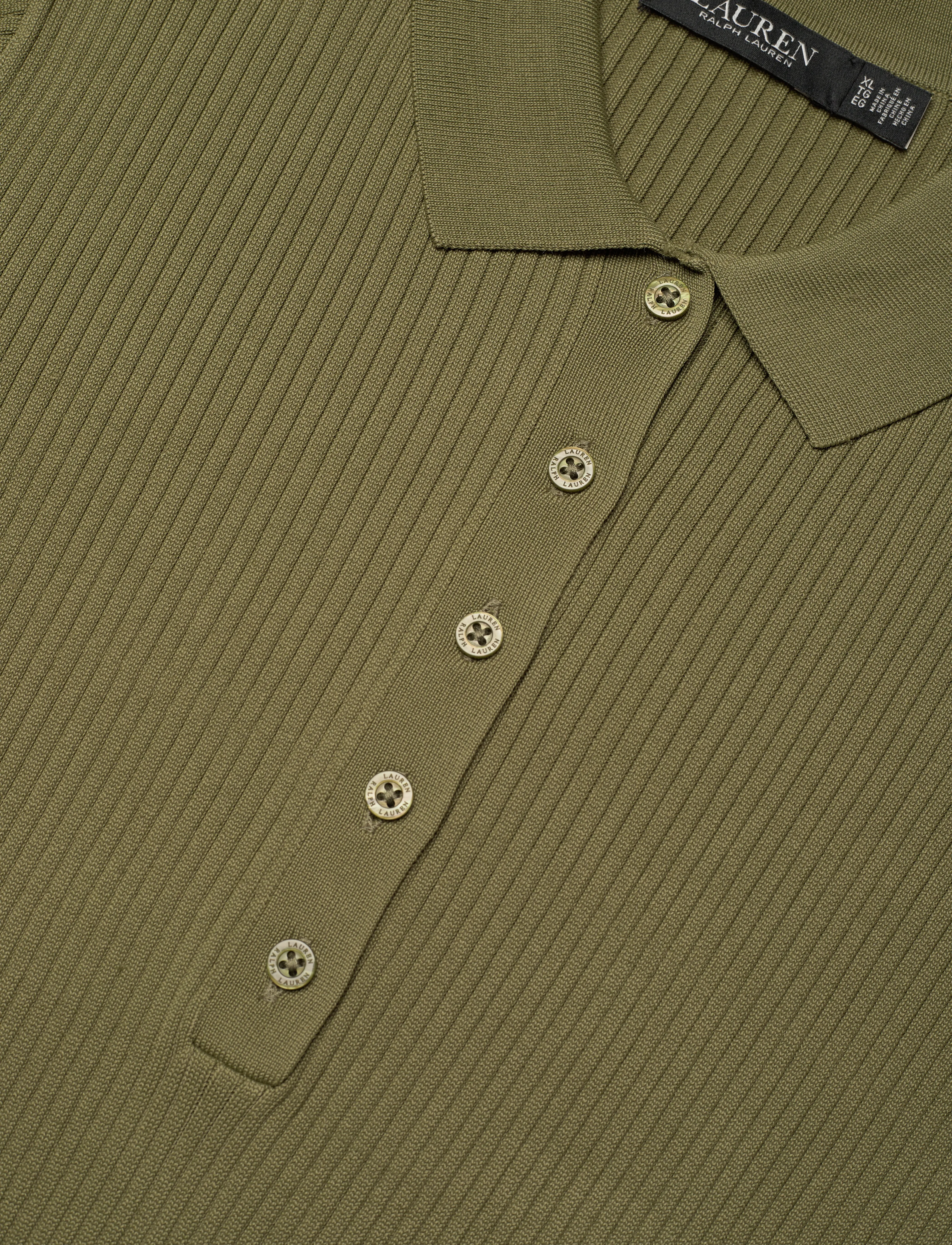 Lauren Ralph Lauren - Rib-Knit Polo Dress - knitted dresses - olive grove - 3