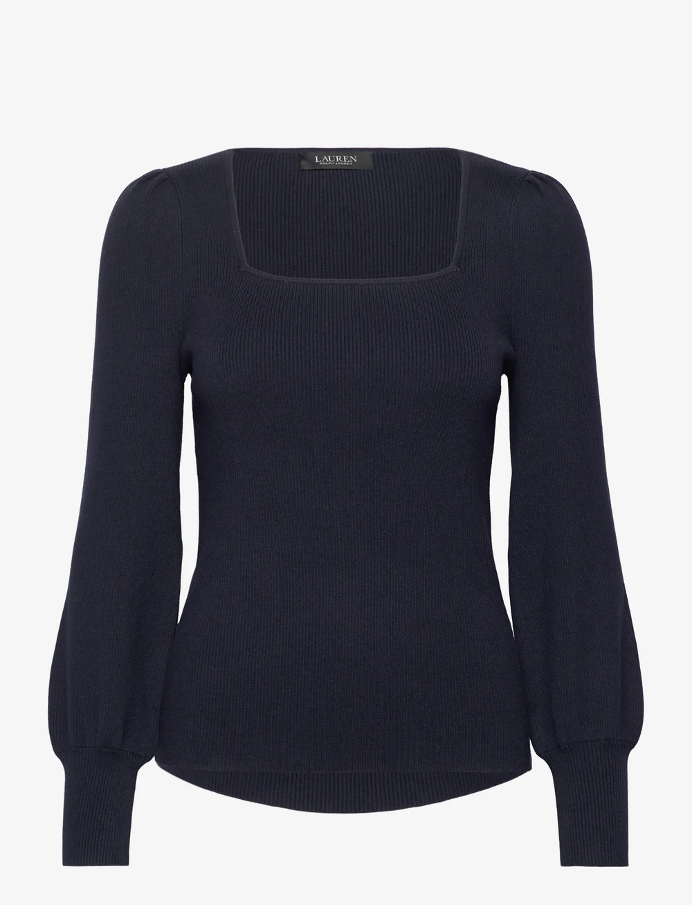 Lauren Ralph Lauren - Rib-Knit Puff-Sleeve Sweater - långärmade toppar - lauren navy - 1