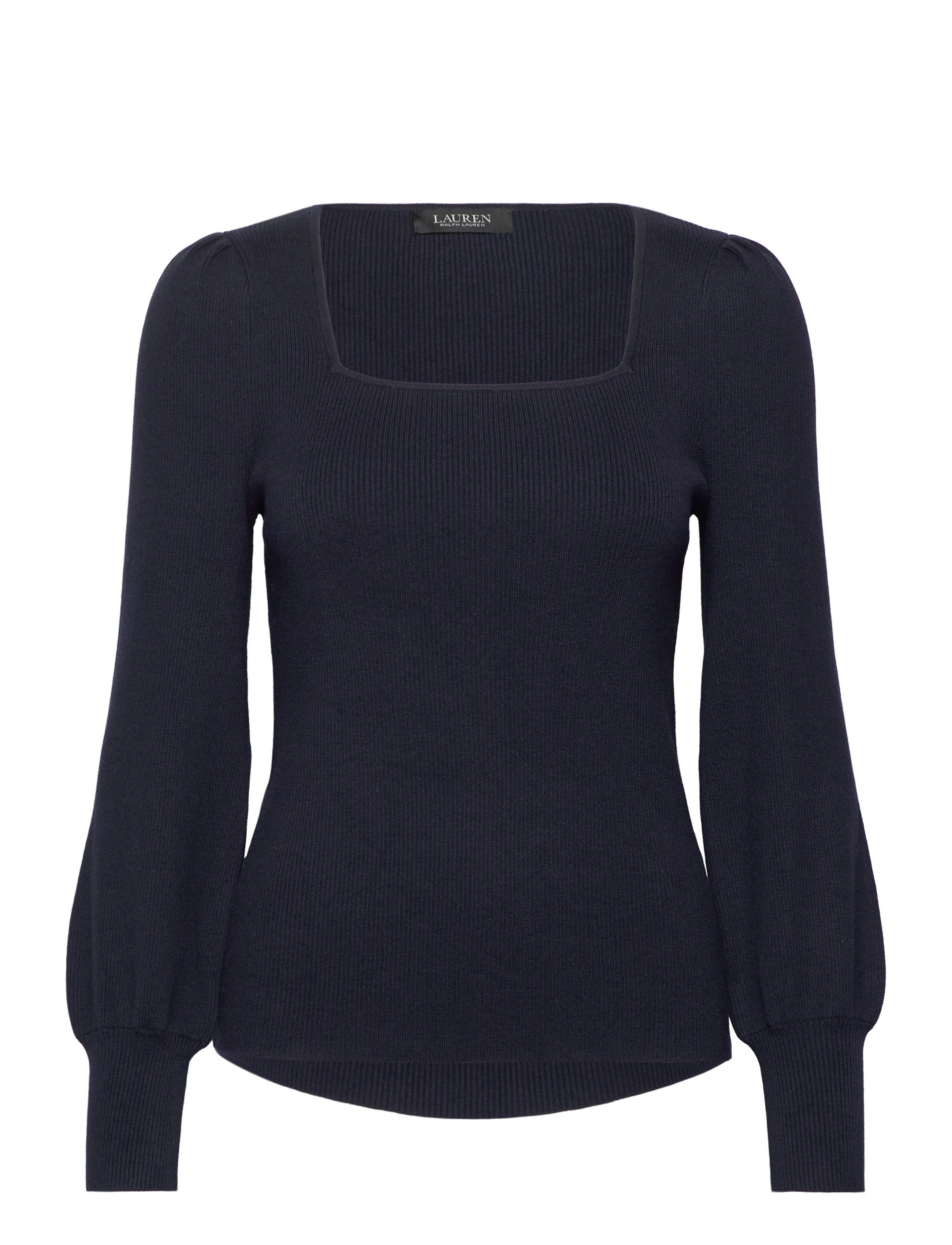 Lauren Ralph Lauren Rib-Knit Puff-Sleeve Sweater - Tøj - LAUREN NAVY / navy