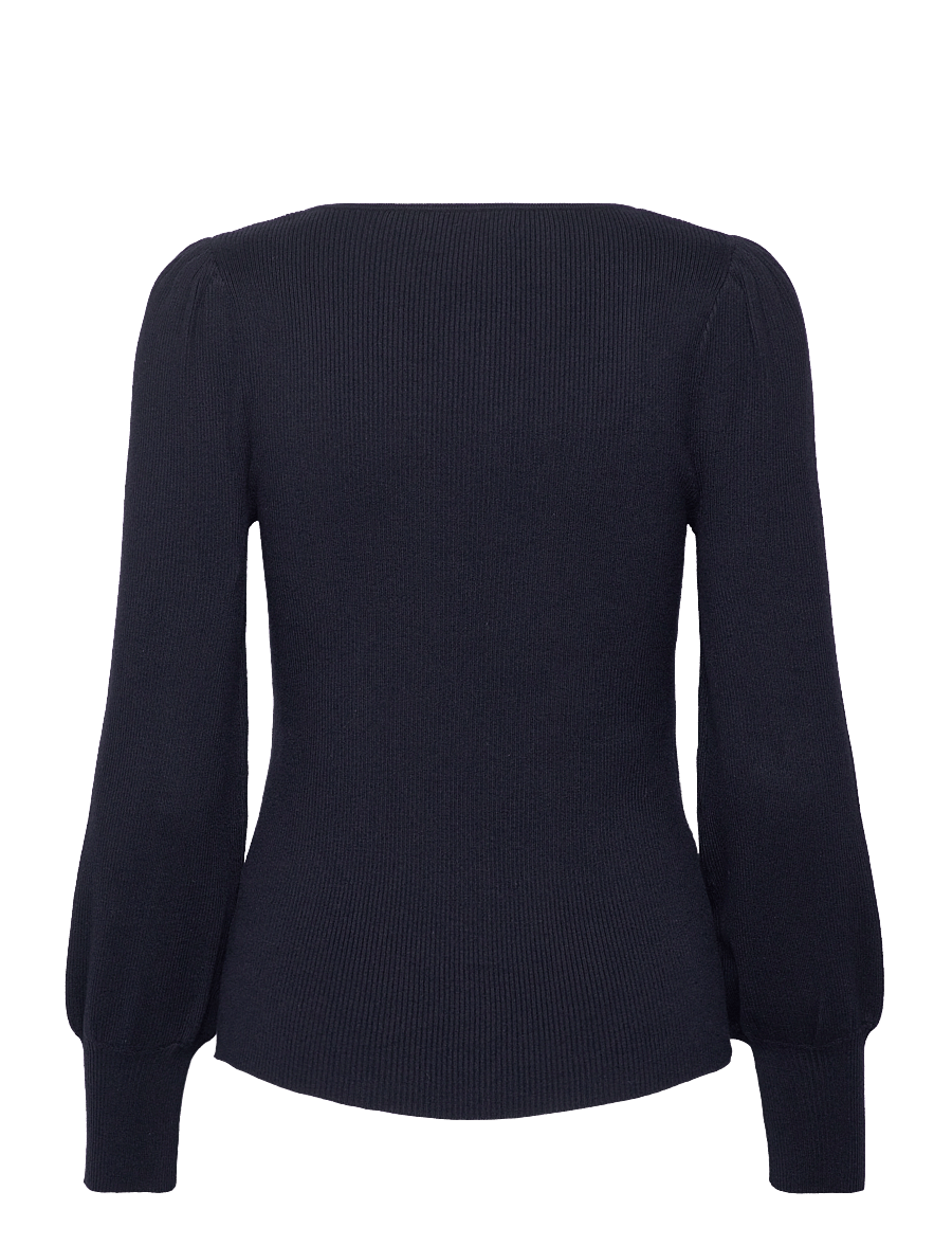 Lauren Ralph Lauren - Rib-Knit Puff-Sleeve Sweater - langärmlige tops - lauren navy - 2