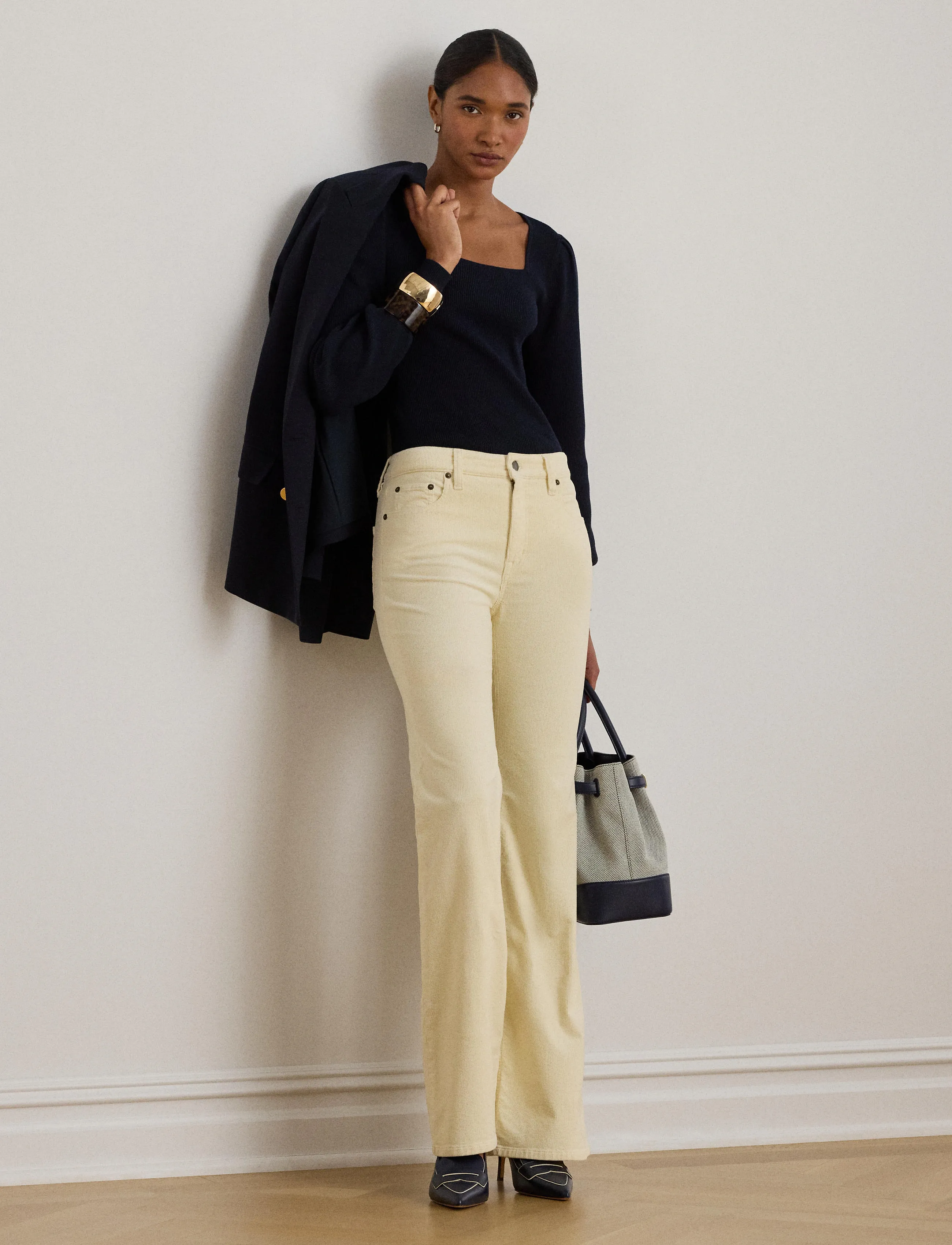 Lauren Ralph Lauren - Rib-Knit Puff-Sleeve Sweater - langärmlige tops - lauren navy - 3