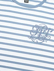 Lauren Ralph Lauren - Striped Stretch Cotton Crewneck Tee - t-shirty - white/pale azure - 2