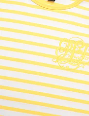 Lauren Ralph Lauren - Striped Stretch Cotton Crewneck Tee - t-shirts - white/ primrose y - 2