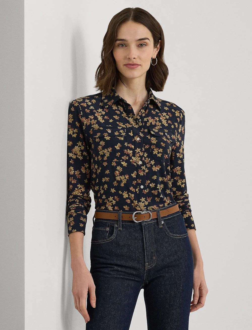 Lauren Ralph Lauren Slim Fit Floral Stretch Jersey Shirt Long sleeved Boozt