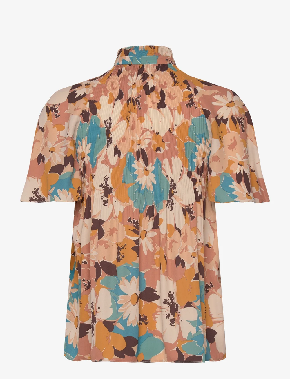 Lauren Ralph Lauren - Floral Pleated Georgette Blouse - kortærmede bluser - cream multi - 2