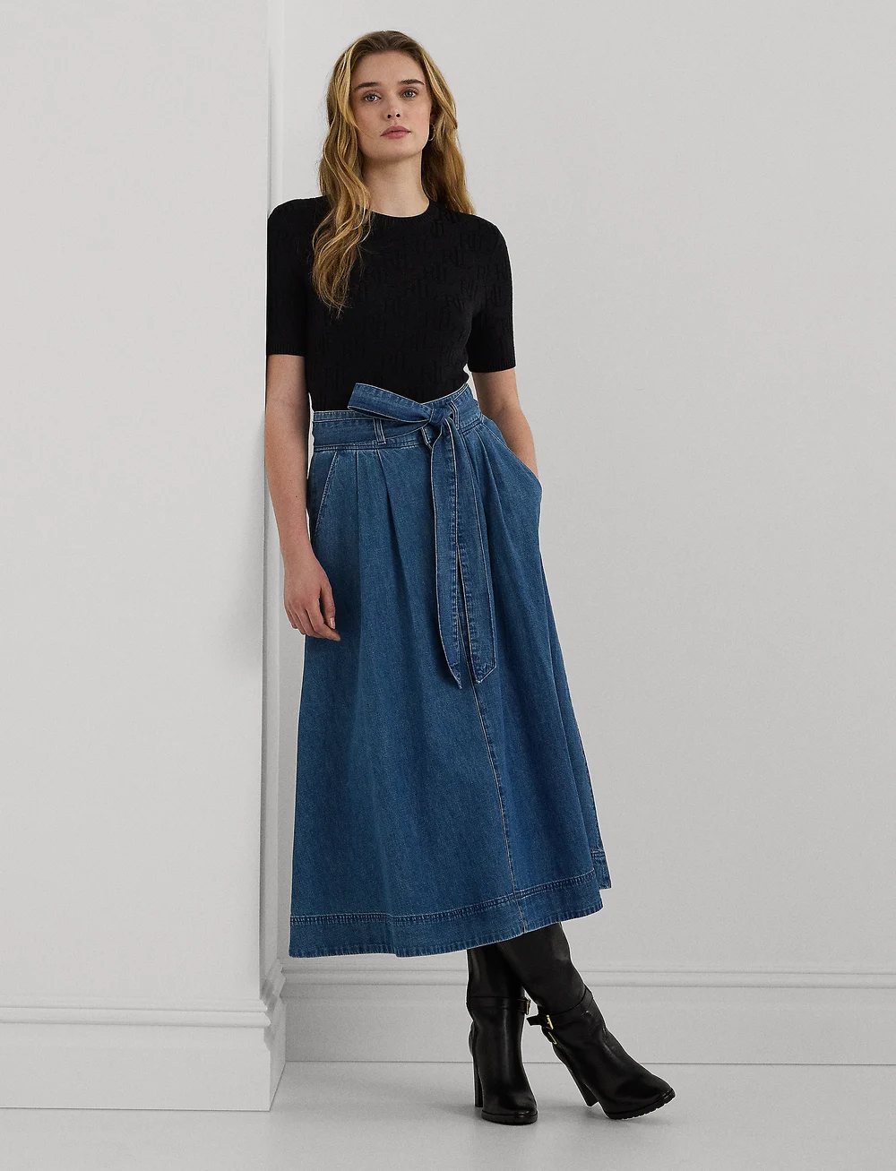 Lauren denim skirt online