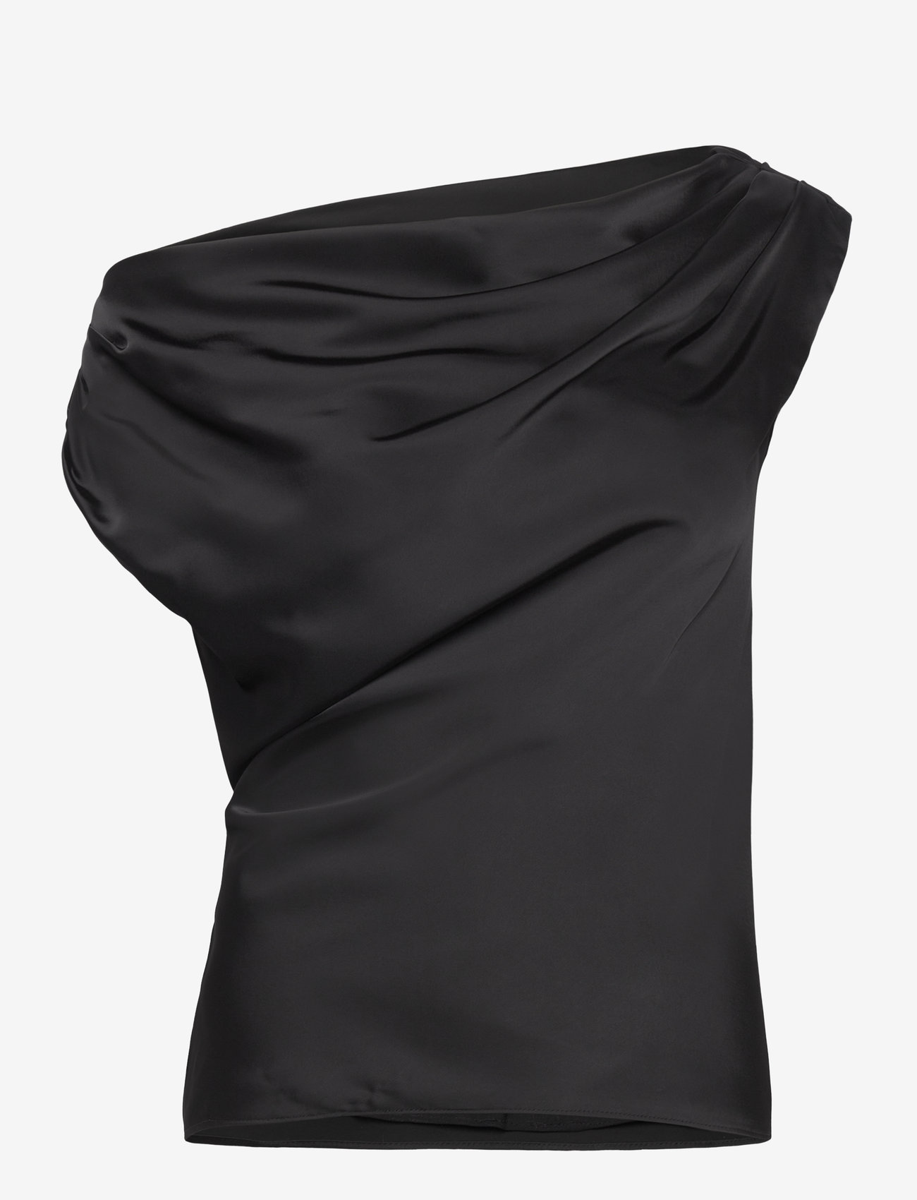 Lauren Ralph Lauren - Satin Charmeuse Off-the-Shoulder Blouse - lühikeste varrukatega pluusid - black - 1