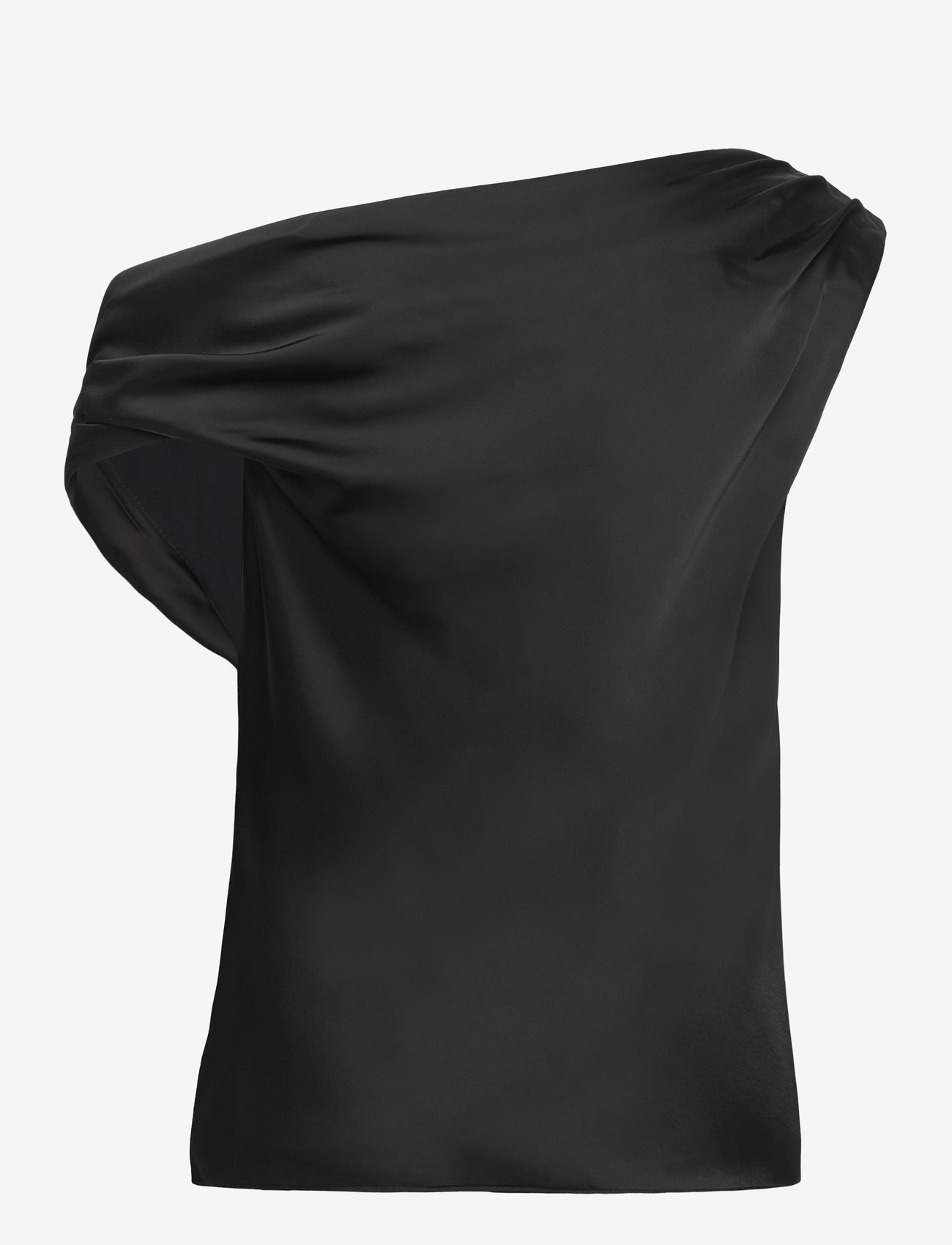 Lauren Ralph Lauren - Satin Charmeuse Off-the-Shoulder Blouse - lühikeste varrukatega pluusid - black - 2