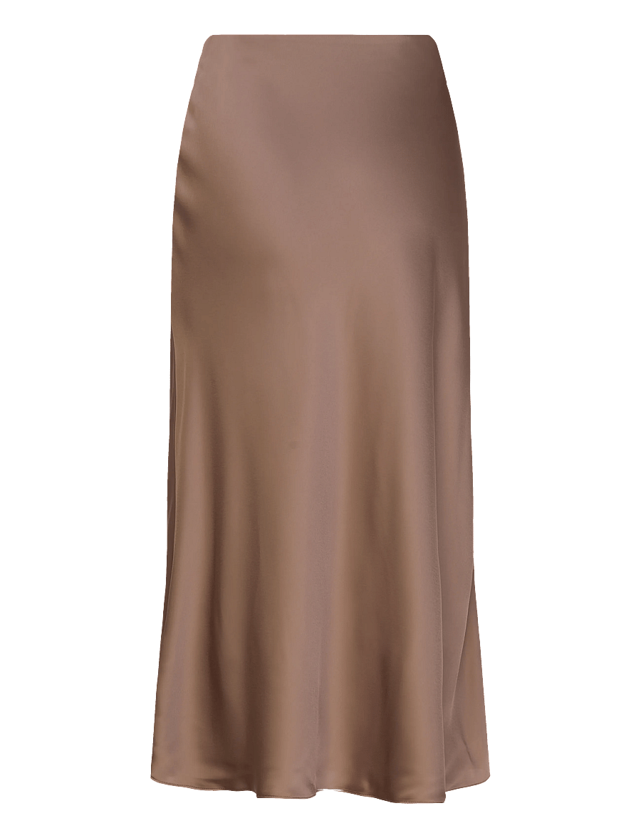Lauren Ralph Lauren - Satin Charmeuse Midi Skirt - taupe brown - 2
