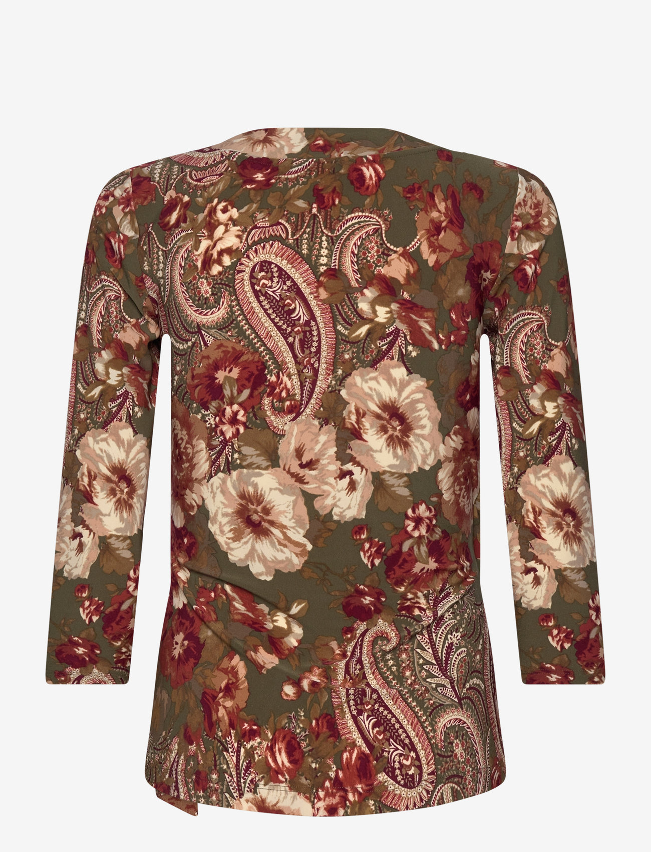 Lauren Ralph Lauren - Floral Stretch Jersey Top - långärmade toppar - olive multi - 2