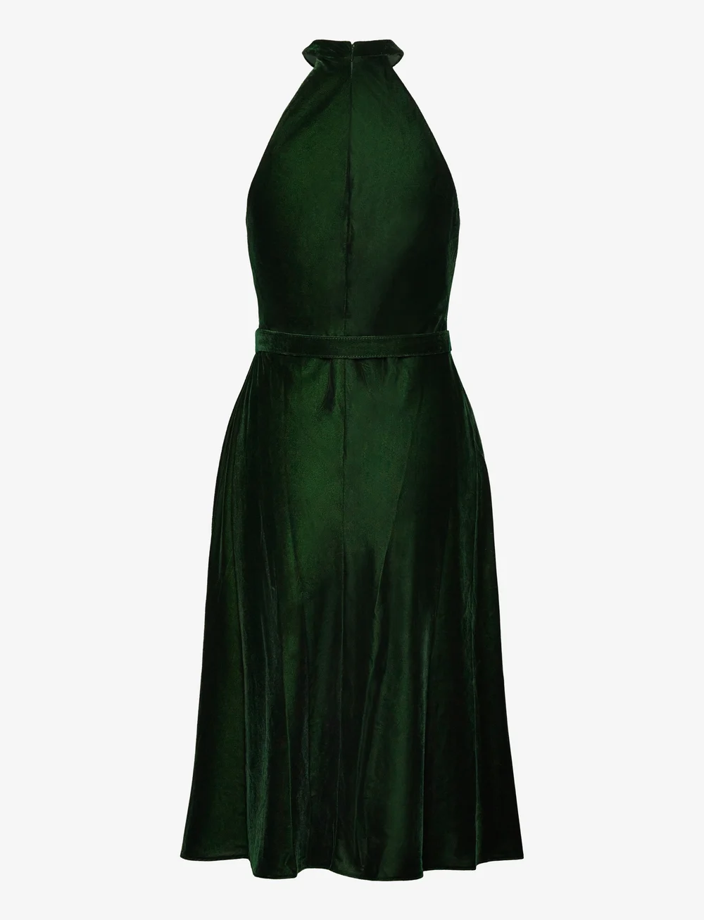 Lauren Ralph Lauren - Belted Velvet Halter Dress - kokteilikleidid - emerald green vel - 1