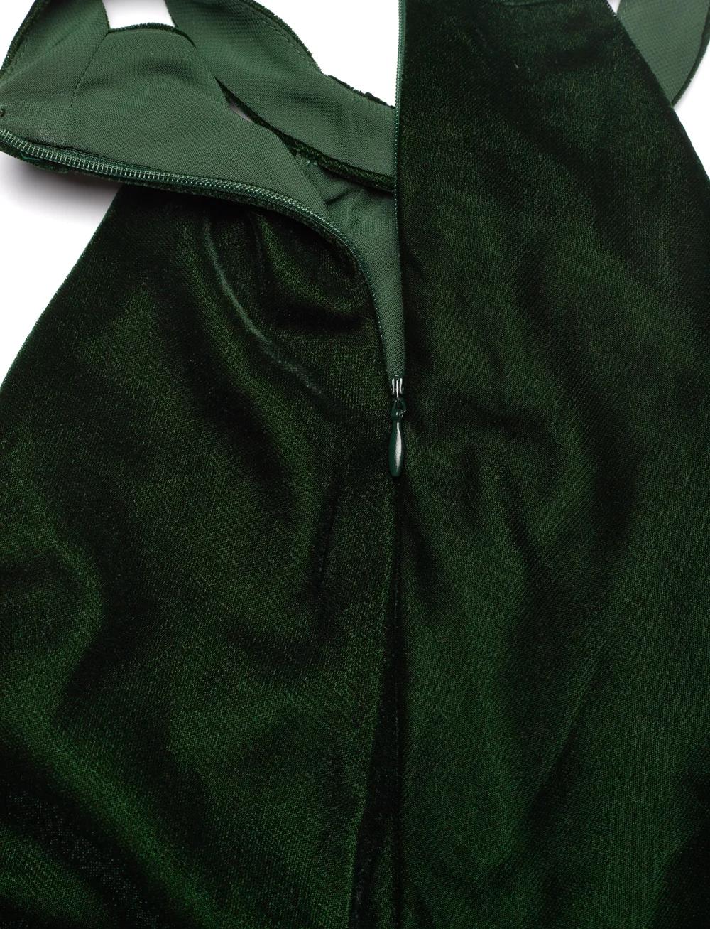 Lauren Ralph Lauren - Belted Velvet Halter Dress - kokteilikleidid - emerald green vel - 3