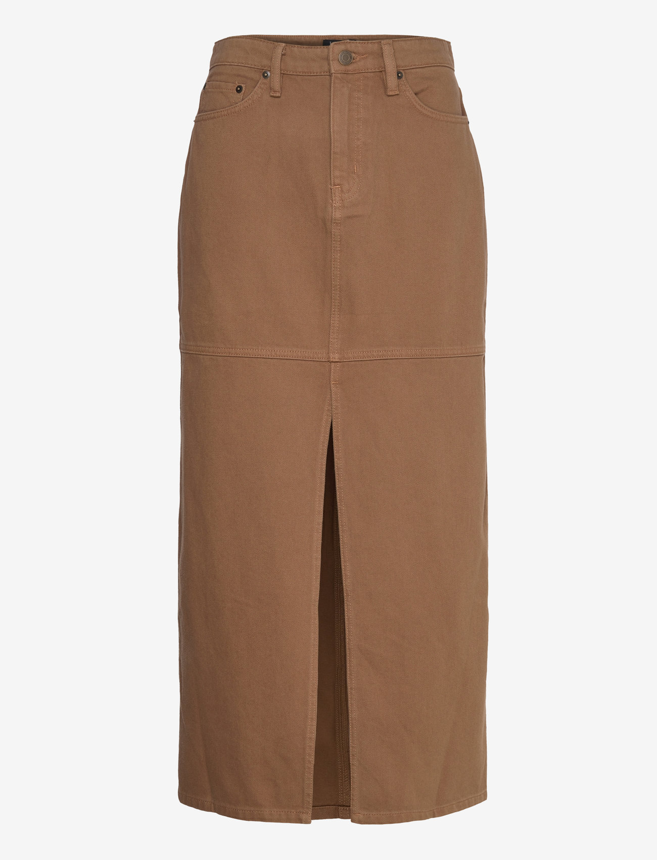 Lauren Ralph Lauren - Denim Midi Skirt - farkkuhameet - honey tan wash - 0