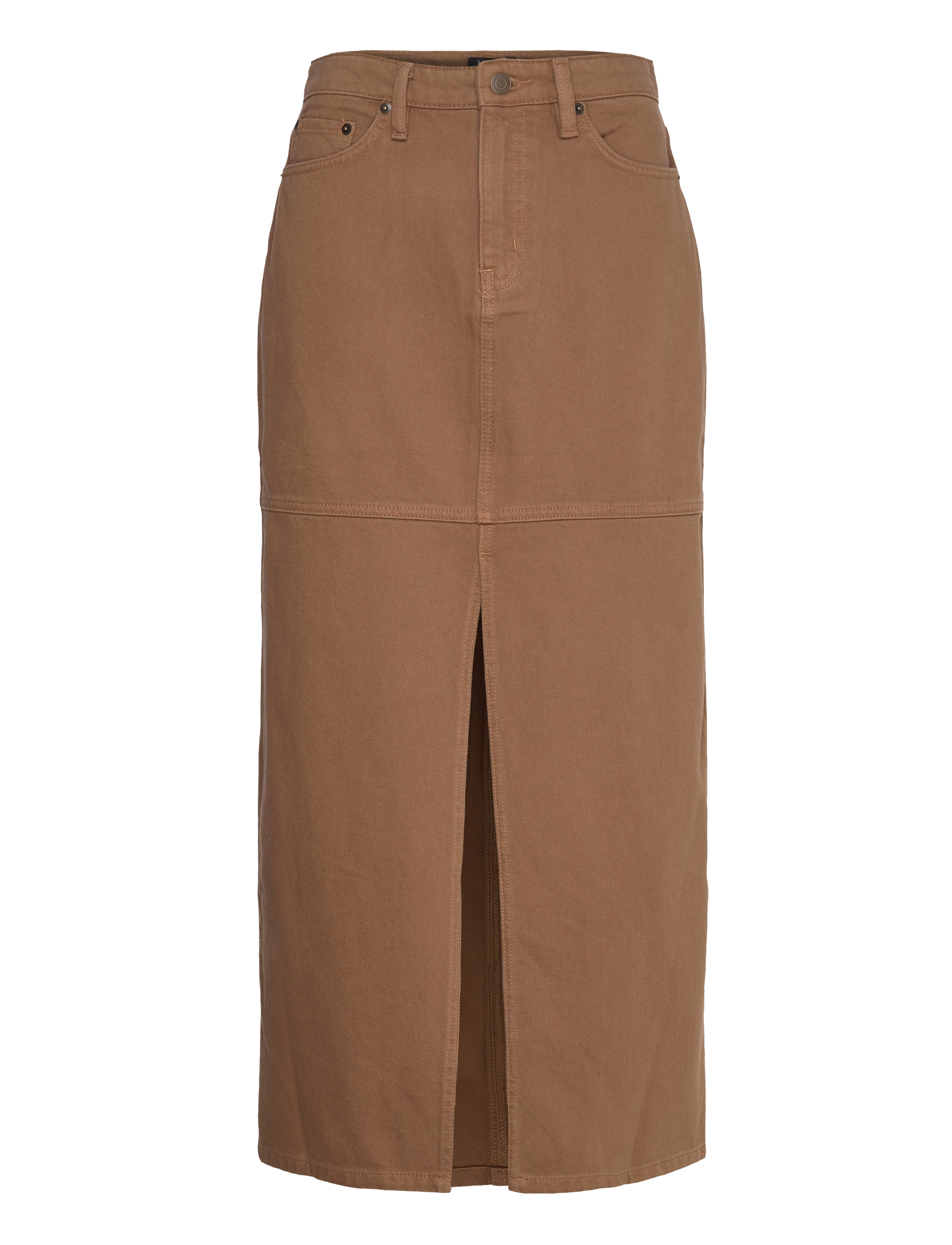 Lauren Ralph Lauren Denim Midi Skirt - Nederdele - HONEY TAN WASH / brown