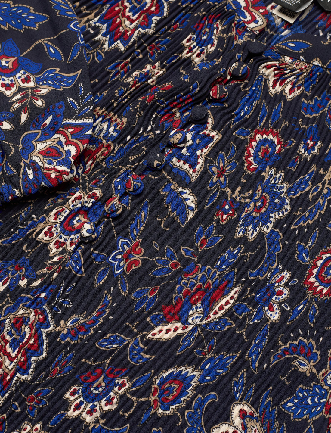 Lauren Ralph Lauren - Floral Pleated Georgette Blouse - långärmade blusar - navy multi - 2