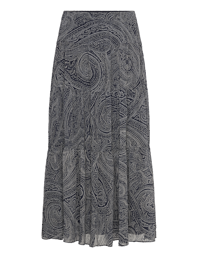 Lauren Ralph Lauren - POLY CRINKLE GGT 58-SKIRT - maxi röcke - navy/cream - 0