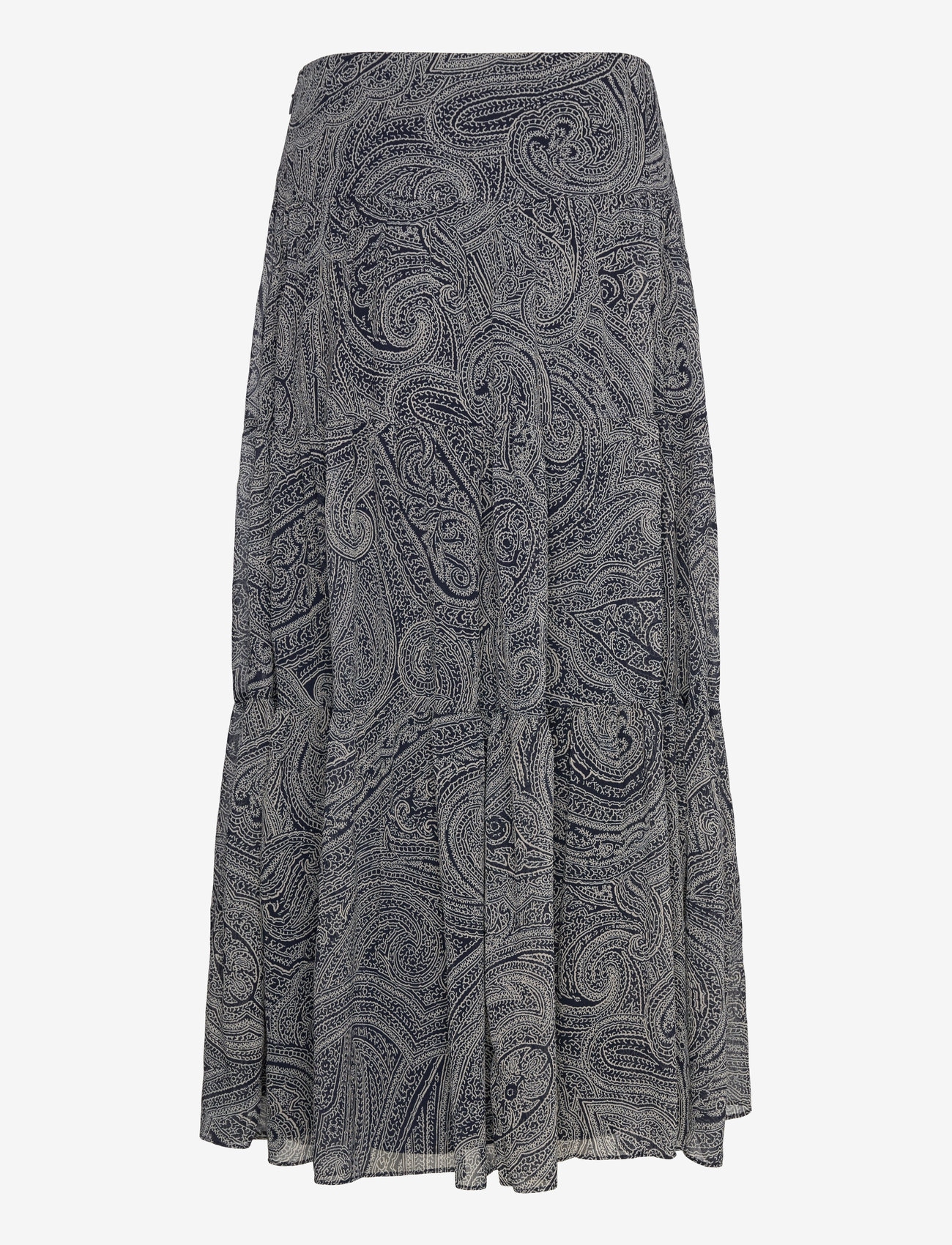 Lauren Ralph Lauren - POLY CRINKLE GGT 58-SKIRT - maxi röcke - navy/cream - 1