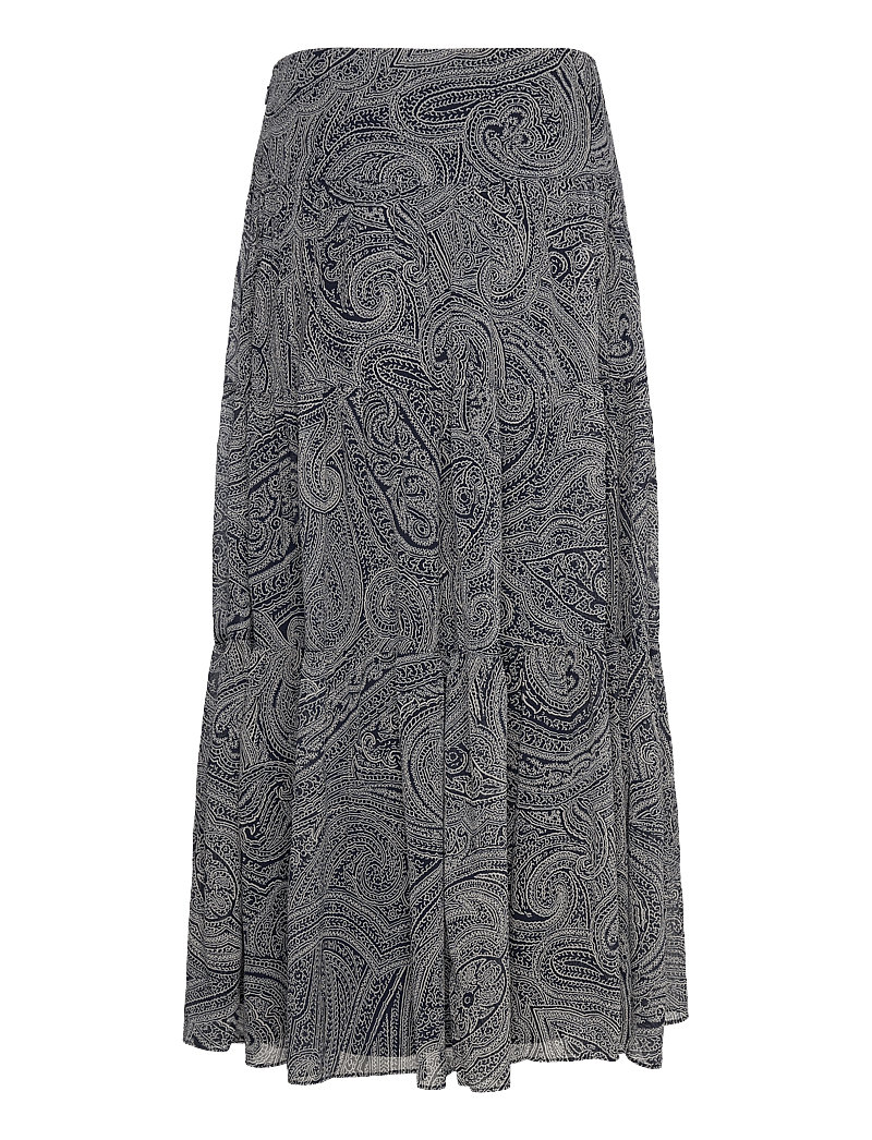 Lauren Ralph Lauren - POLY CRINKLE GGT 58-SKIRT - maxi röcke - navy/cream - 1