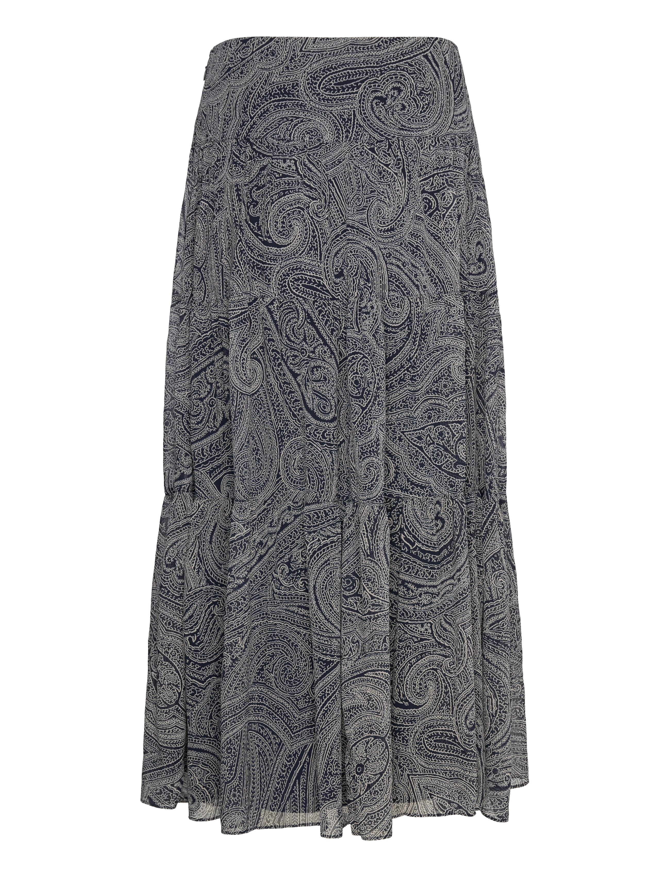 Lauren Ralph Lauren - POLY CRINKLE GGT 58-SKIRT - maxi röcke - navy/cream - 1